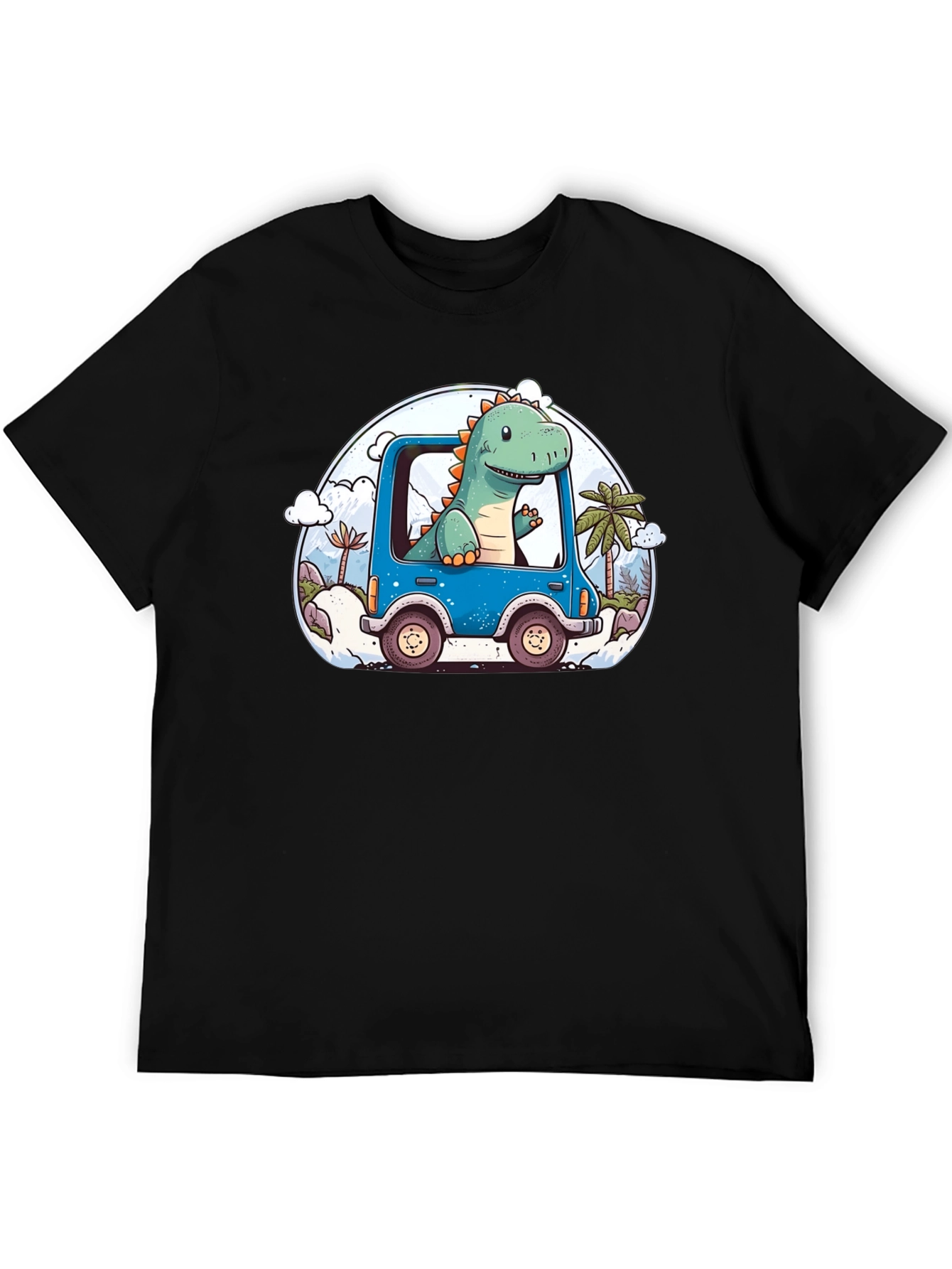 Dino Car T-Shirt - Cartoon Style