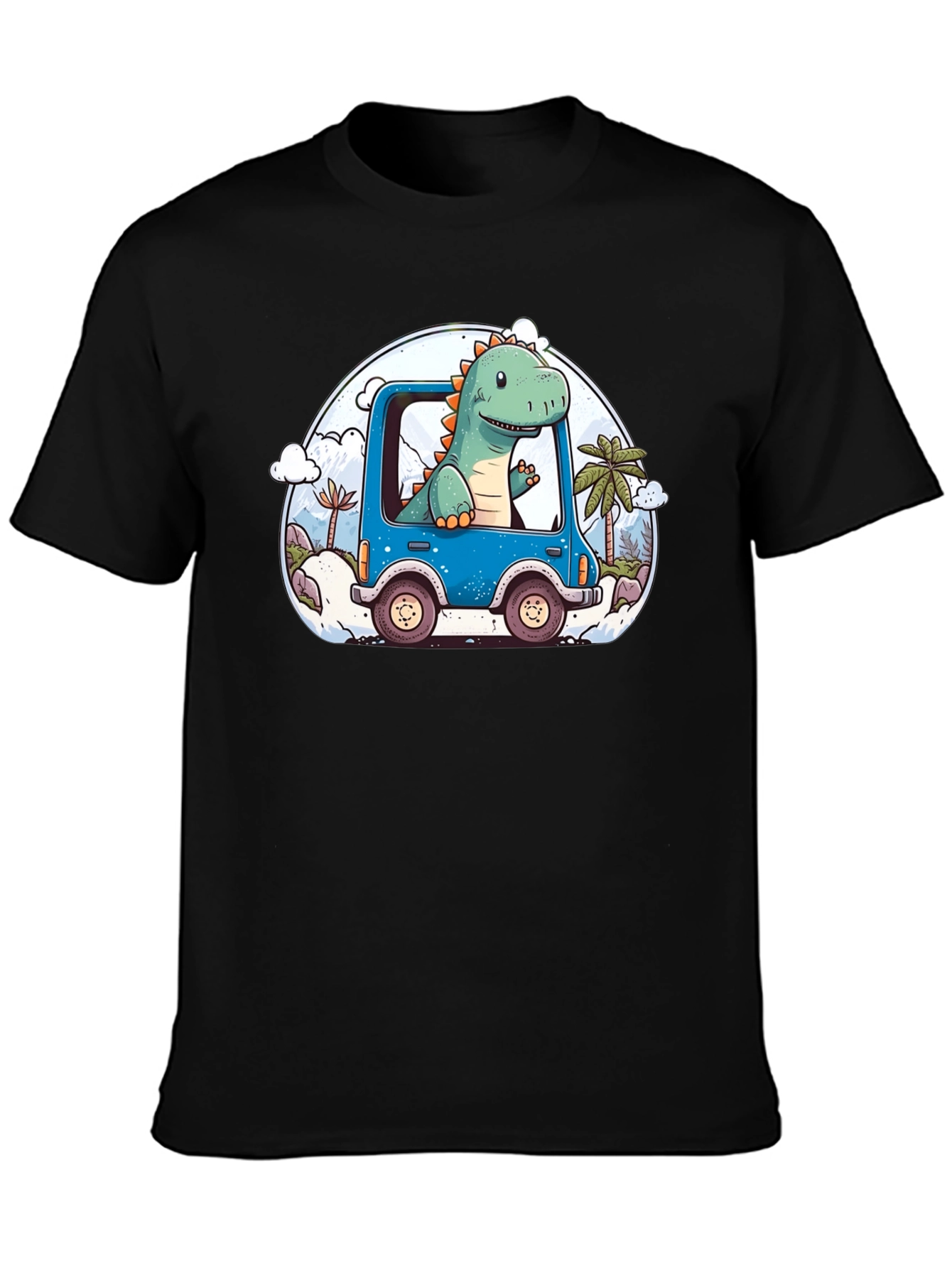 Dino Car T-Shirt - Cartoon Style