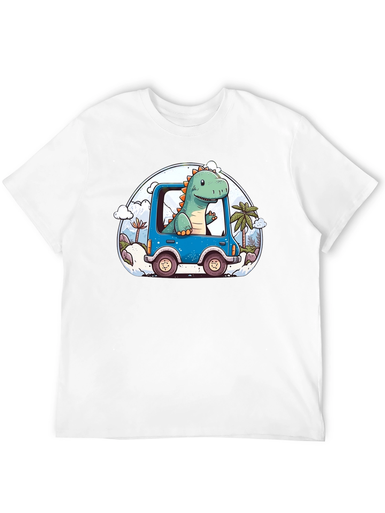 Dino Car T-Shirt - Cartoon Style