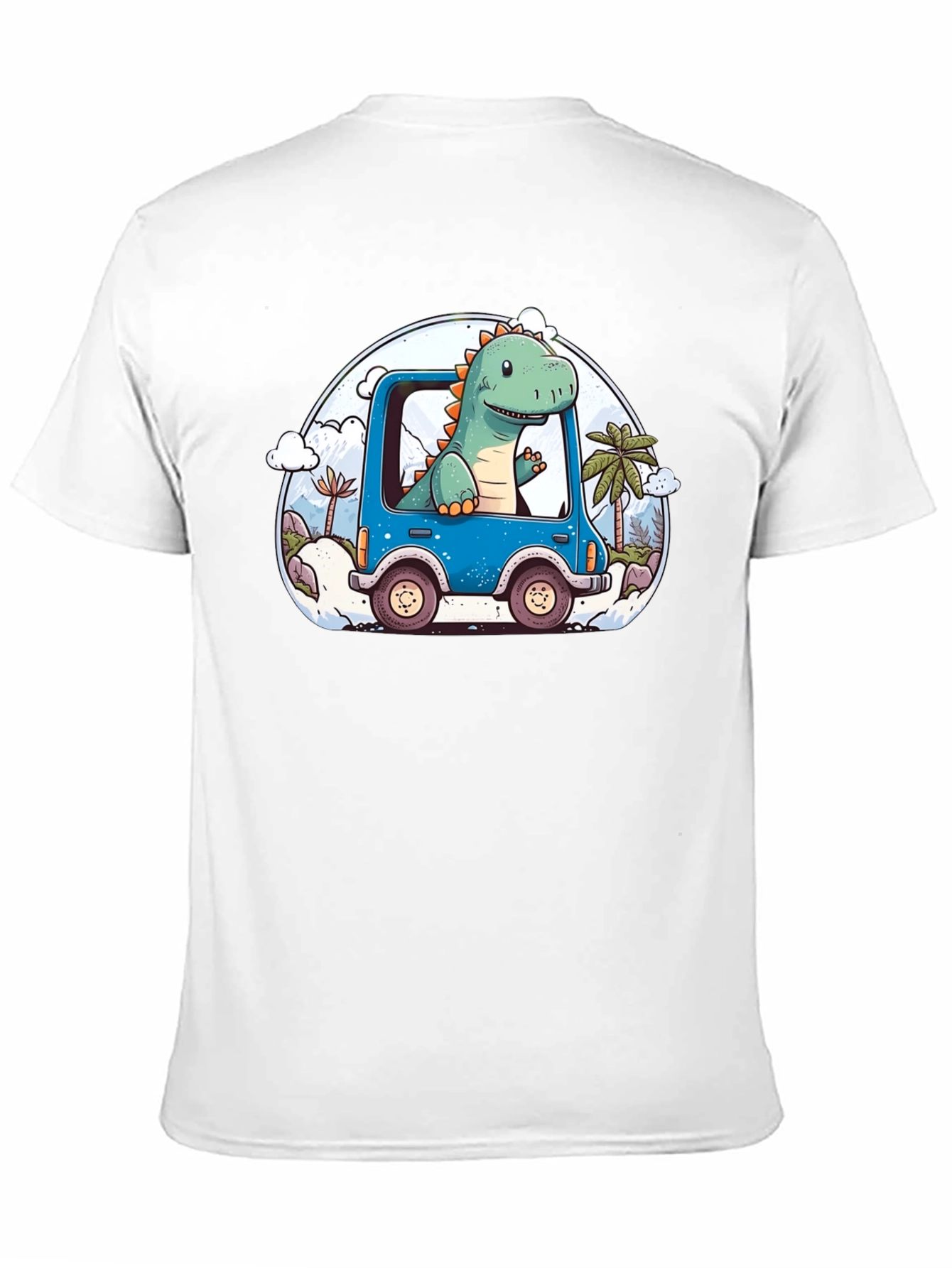 Dino Car T-Shirt - Cartoon Style