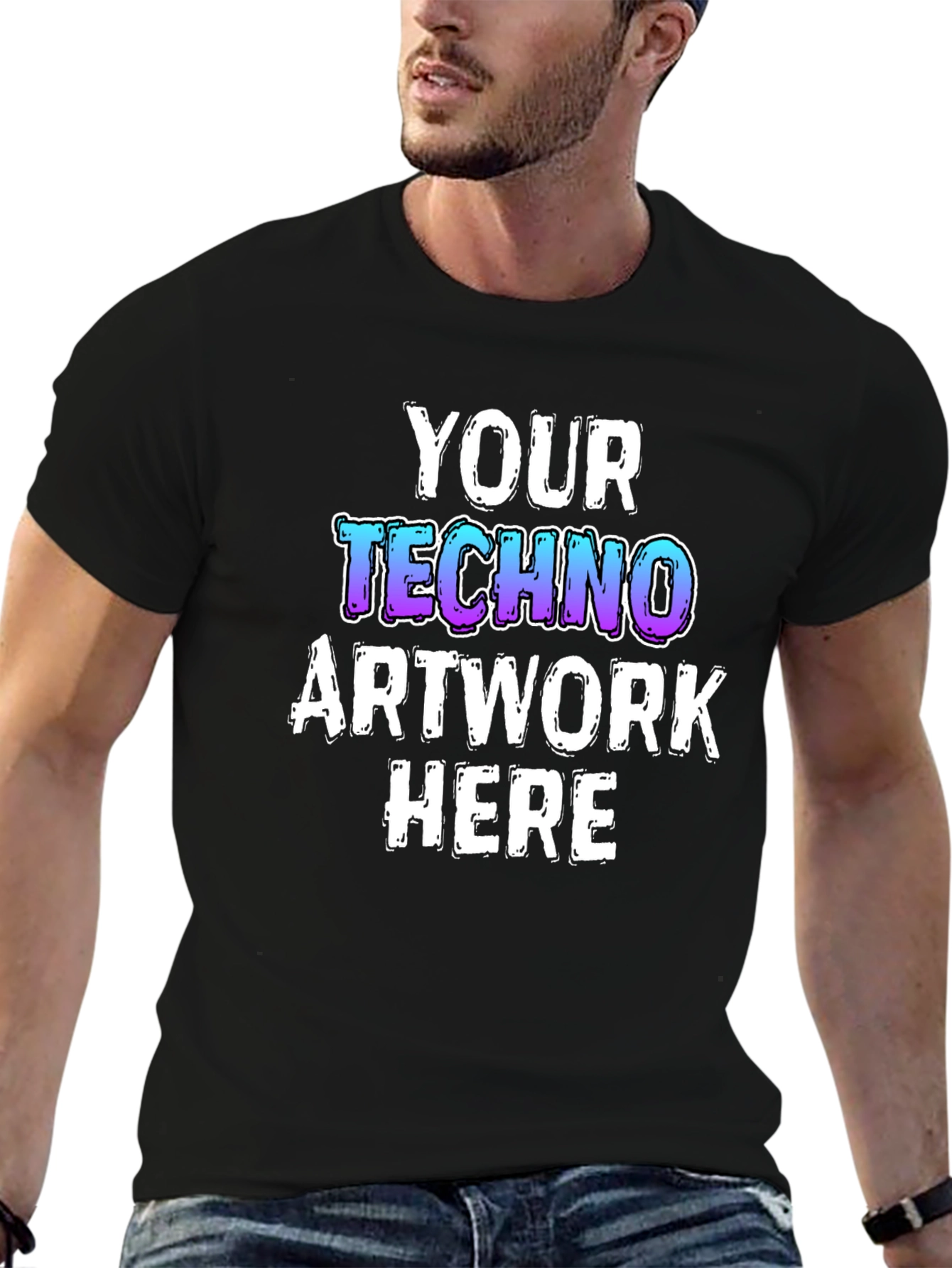 Your Techno Artwork Here Black T-Shirt