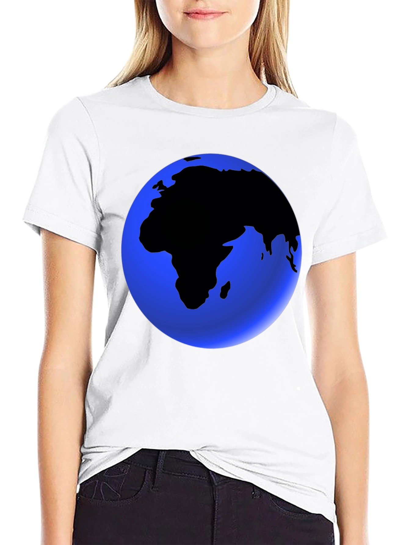 Earth Graphic Black T-Shirt - Globe Design