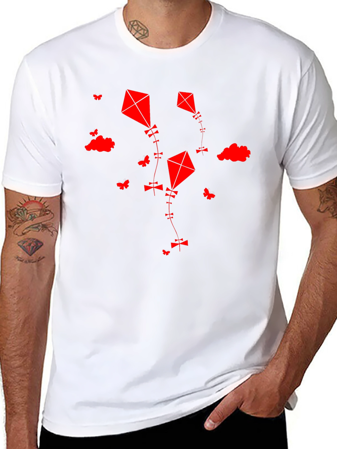 Red Kite Graphic Black T-Shirt
