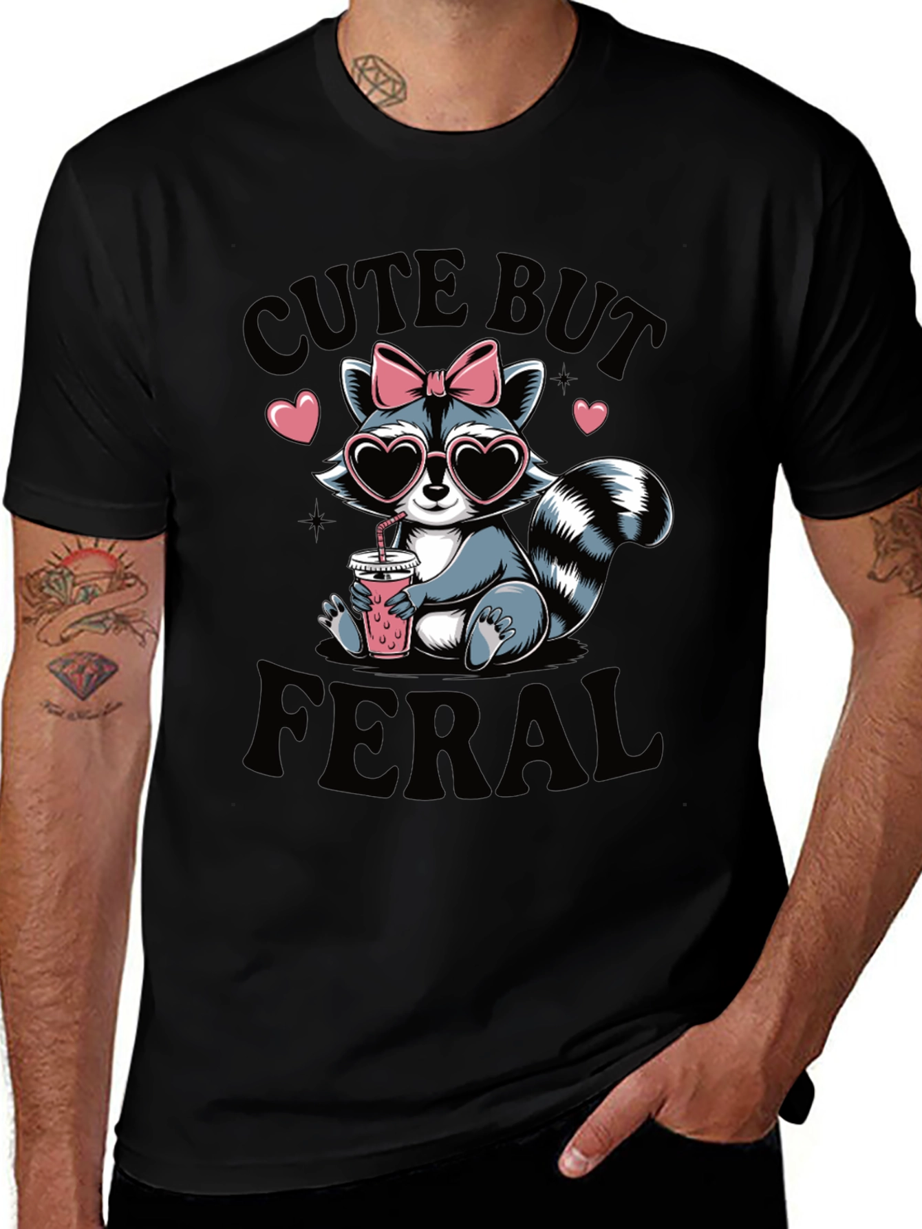 Cute But Feral Raccoon T-Shirt