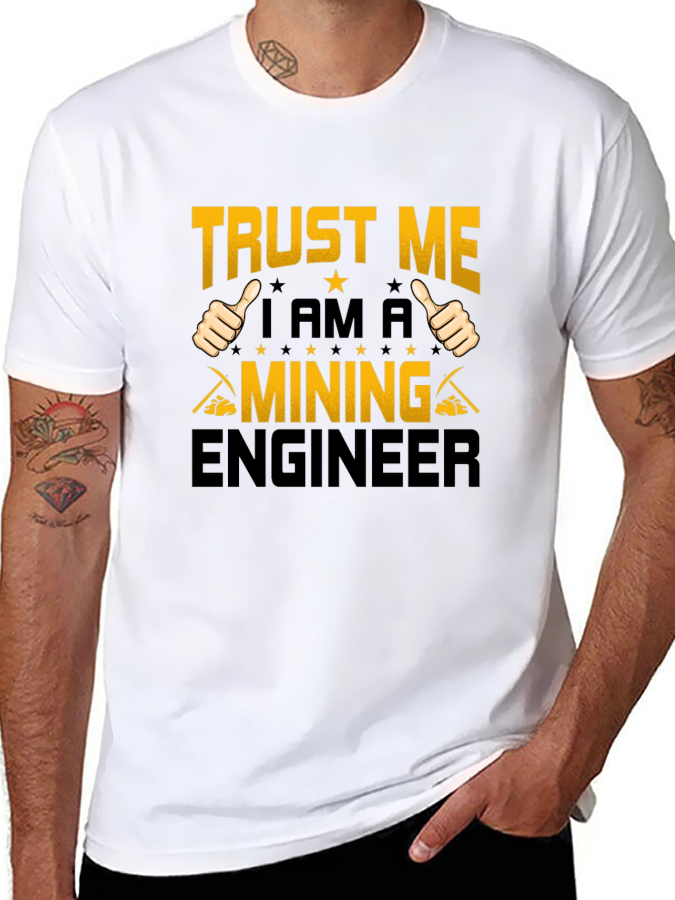 Trust Me Im a Mining Engineer Black T-Shirt
