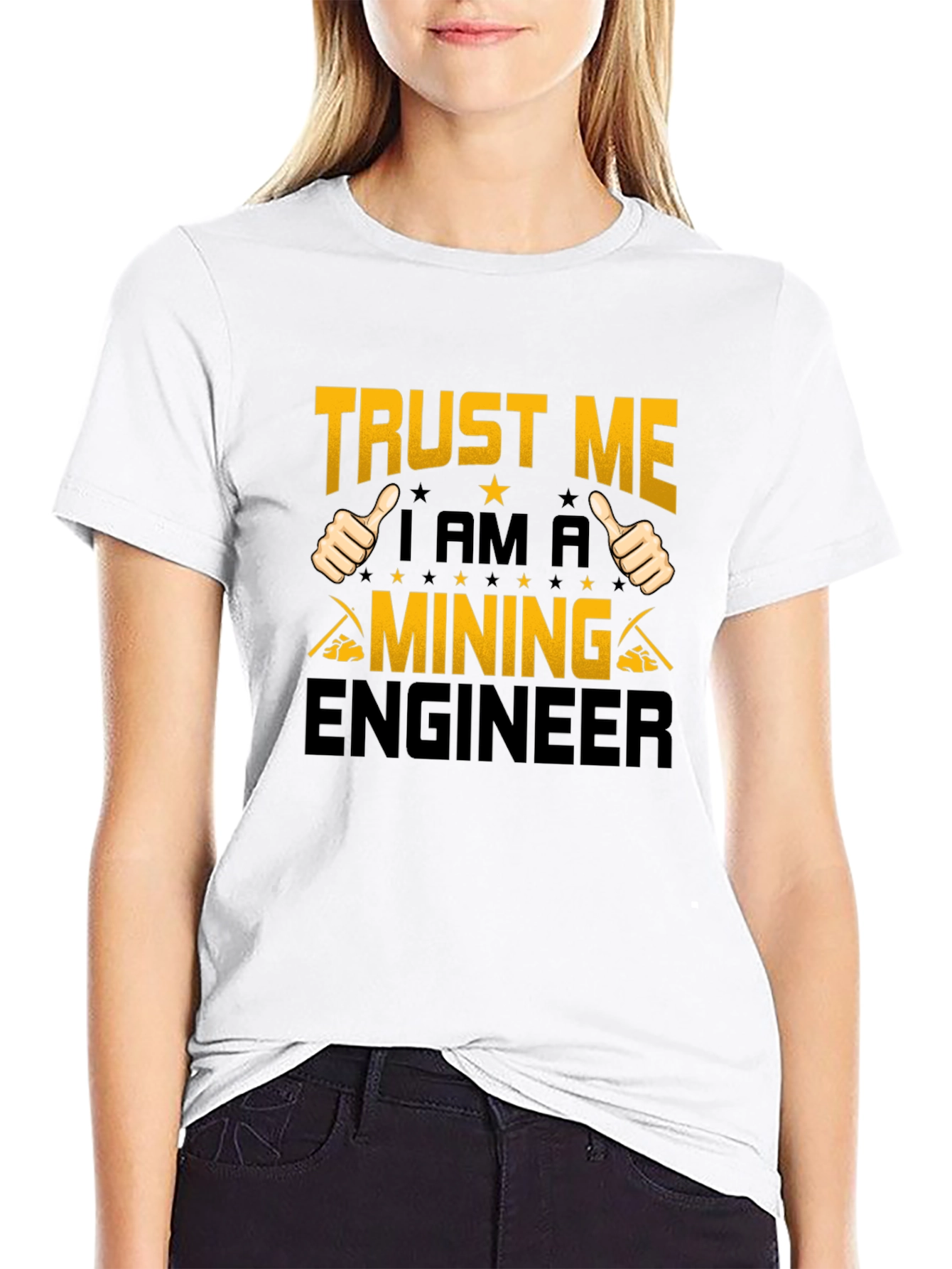 Trust Me Im a Mining Engineer Black T-Shirt