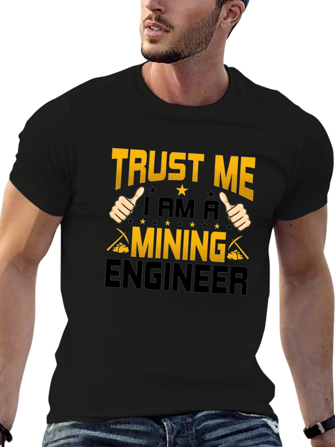 Trust Me Im a Mining Engineer Black T-Shirt