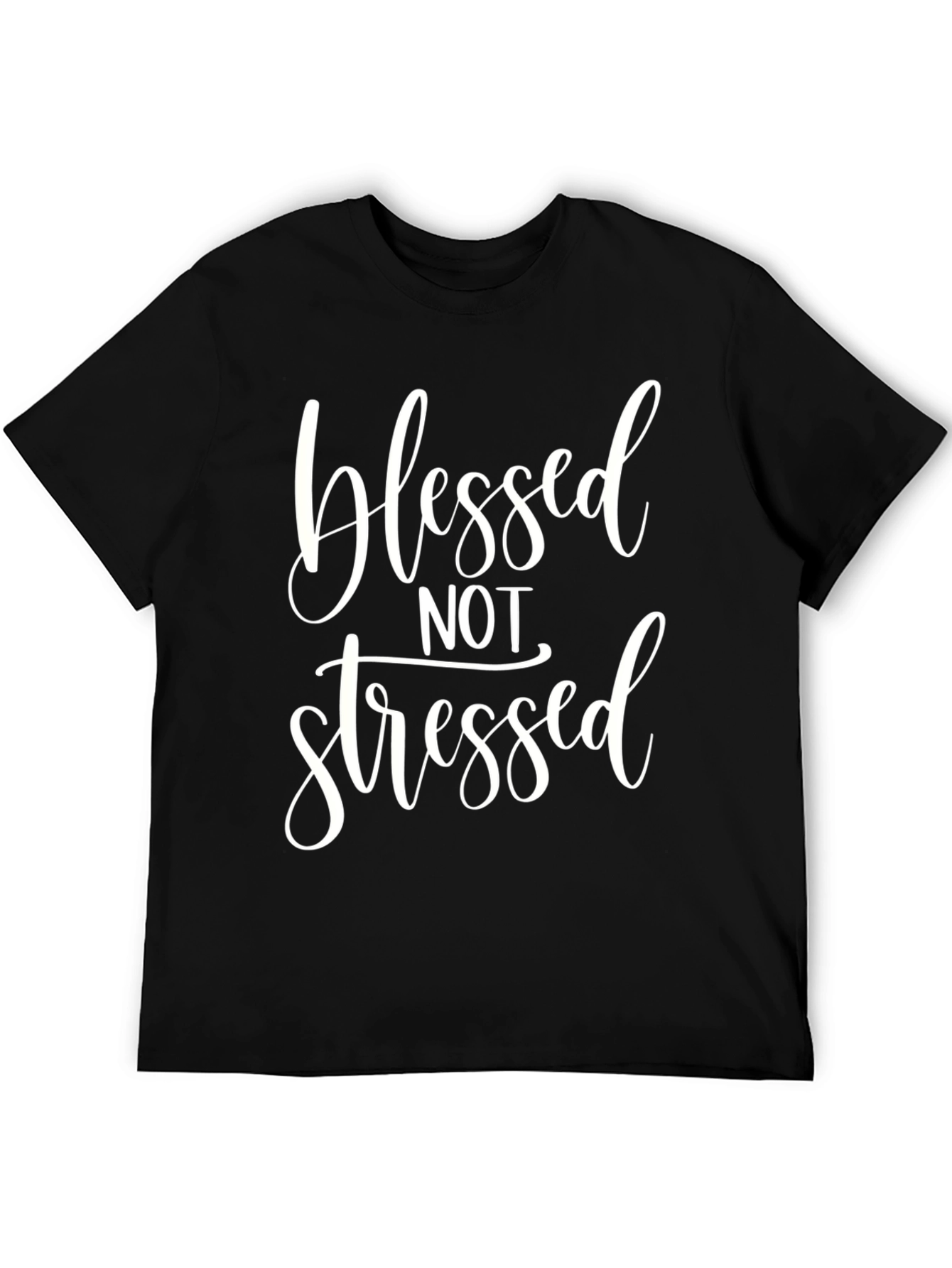 Blessed Not Stressed Black T-Shirt
