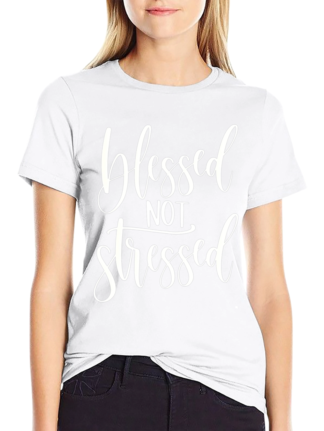 Blessed Not Stressed Black T-Shirt