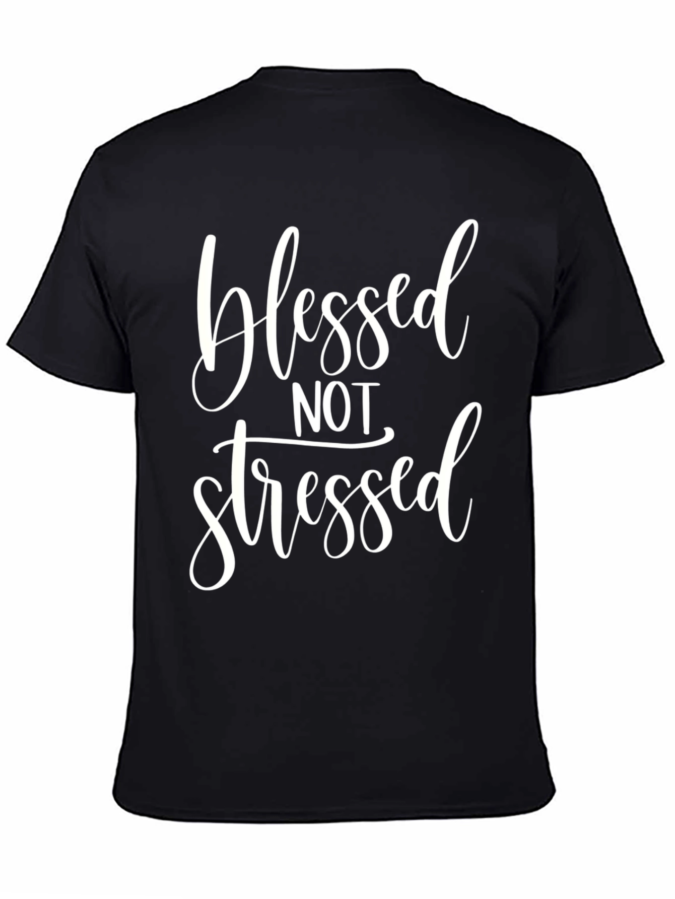 Blessed Not Stressed Black T-Shirt