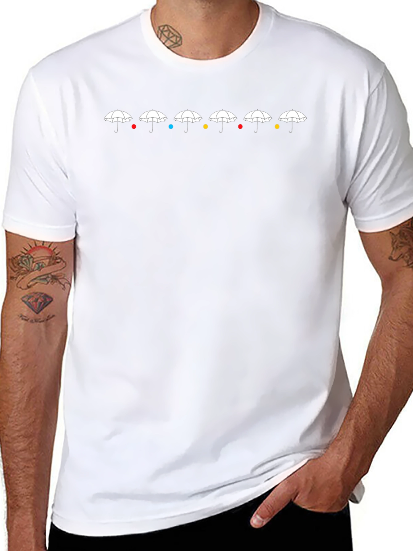 Friends TV Show Umbrellas Black T-Shirt