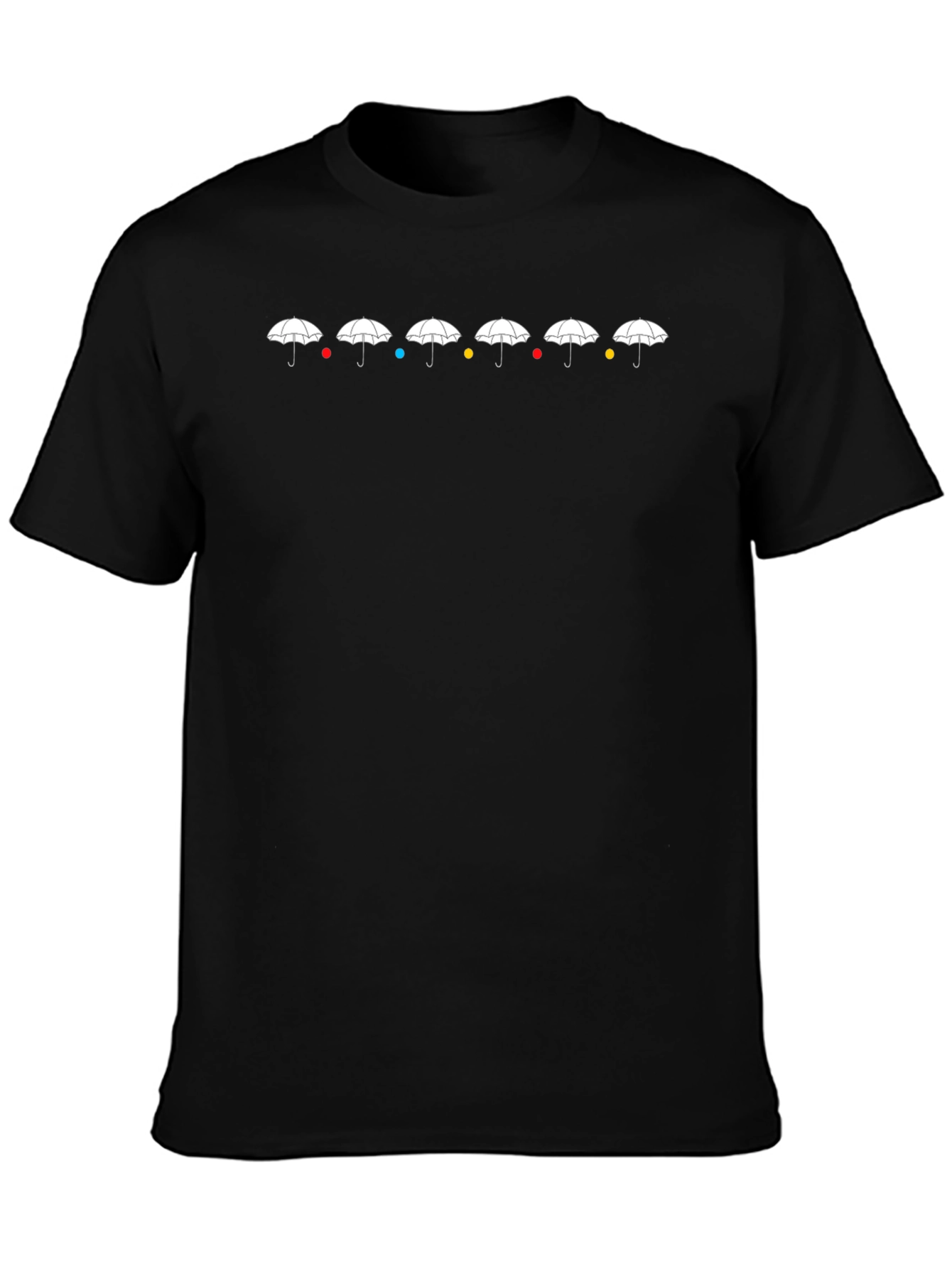 Friends TV Show Umbrellas Black T-Shirt