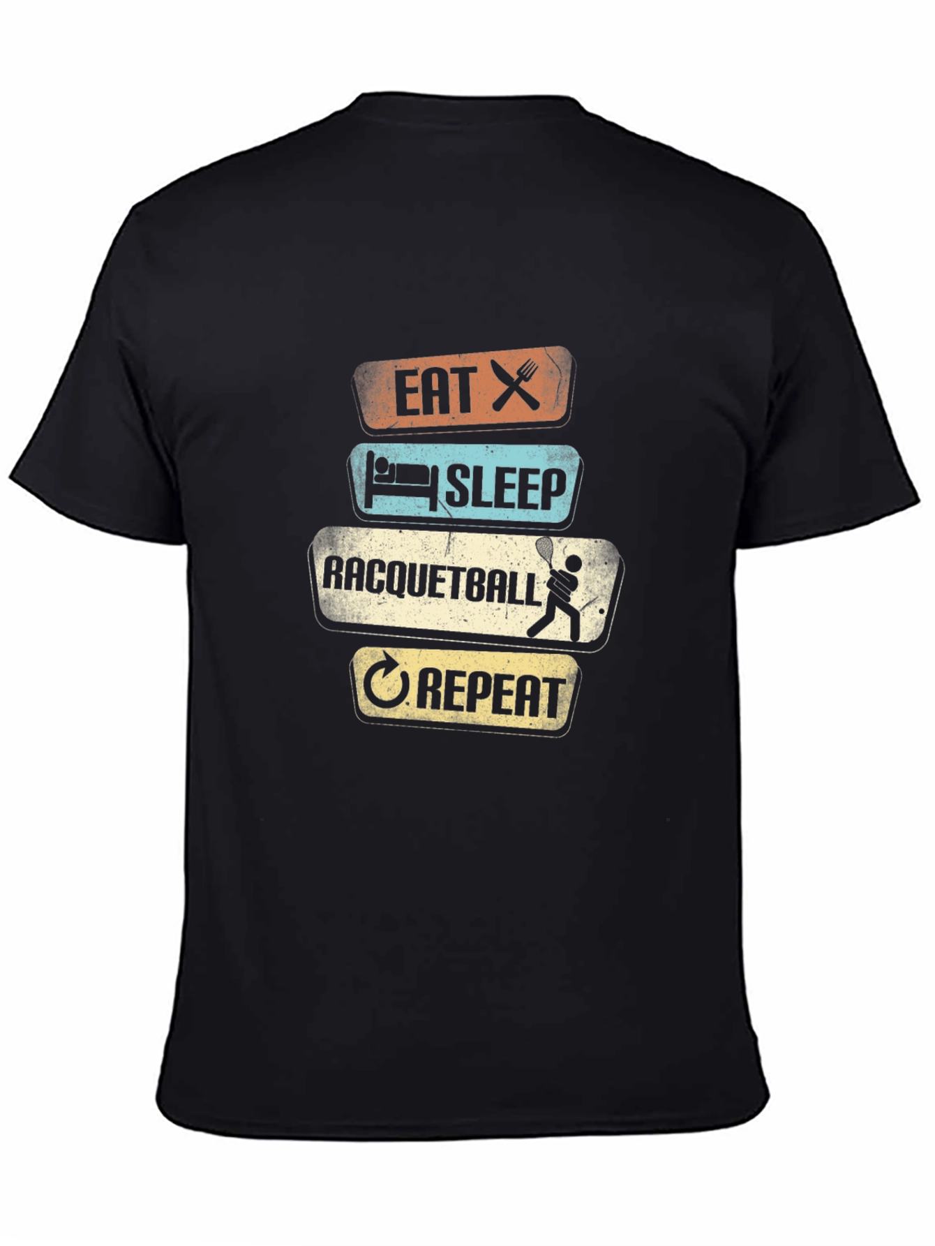 Eat Sleep Racquetball Repeat Graphic T-Shirt