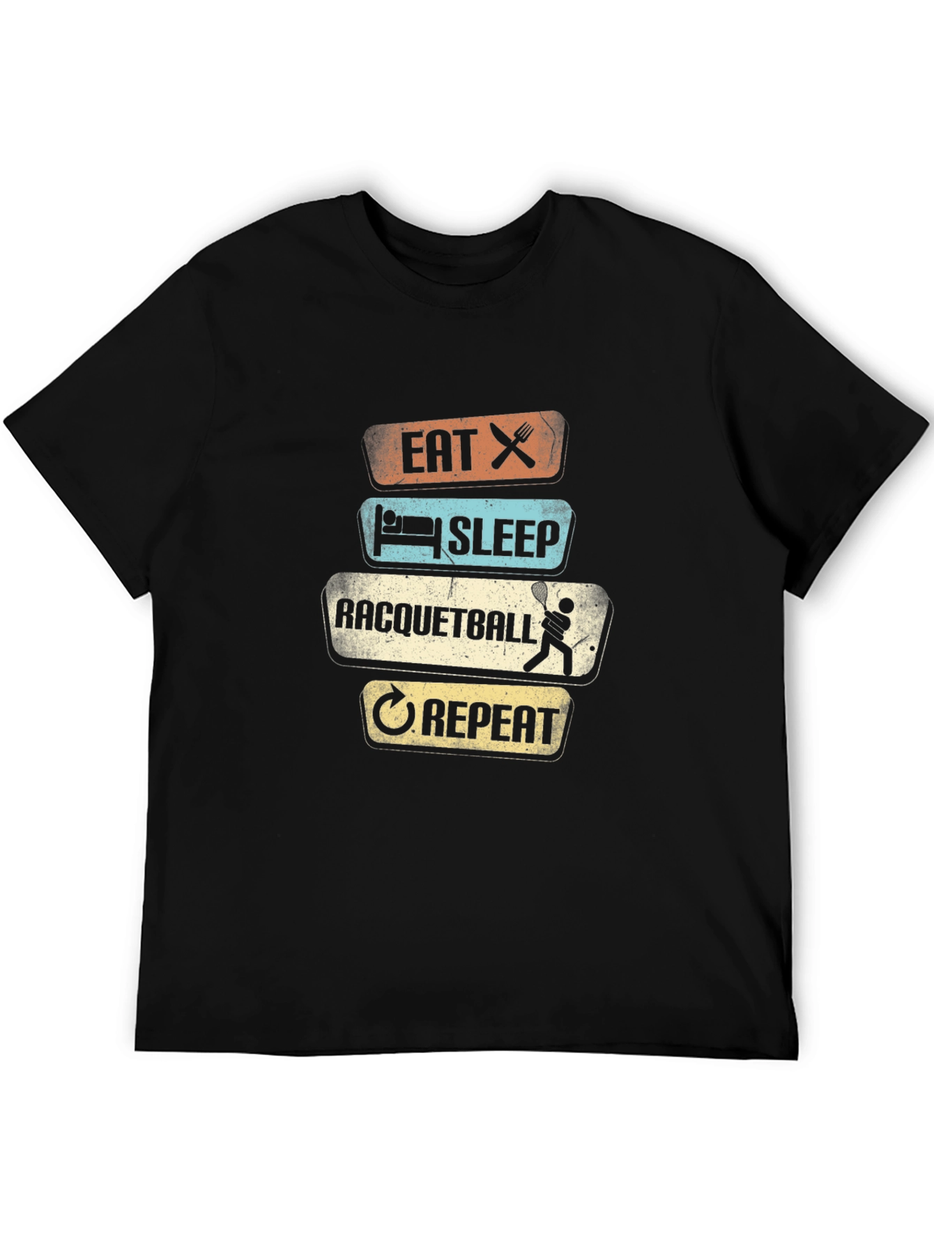 Eat Sleep Racquetball Repeat Graphic T-Shirt