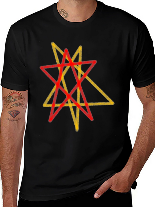 Geometric Star Graphic Tee - Black