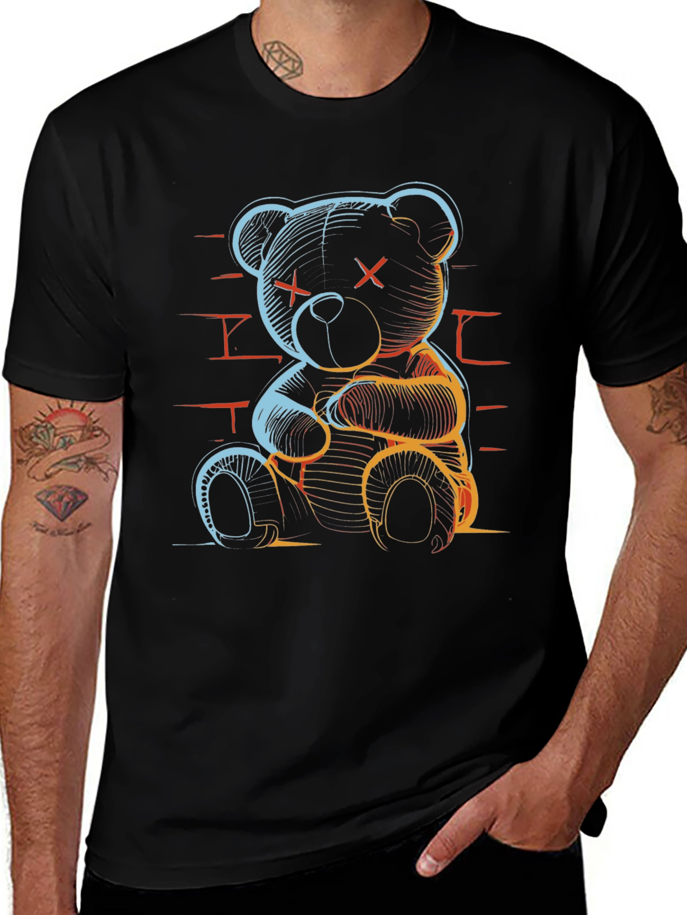 Neon Bear Graphic T-Shirt