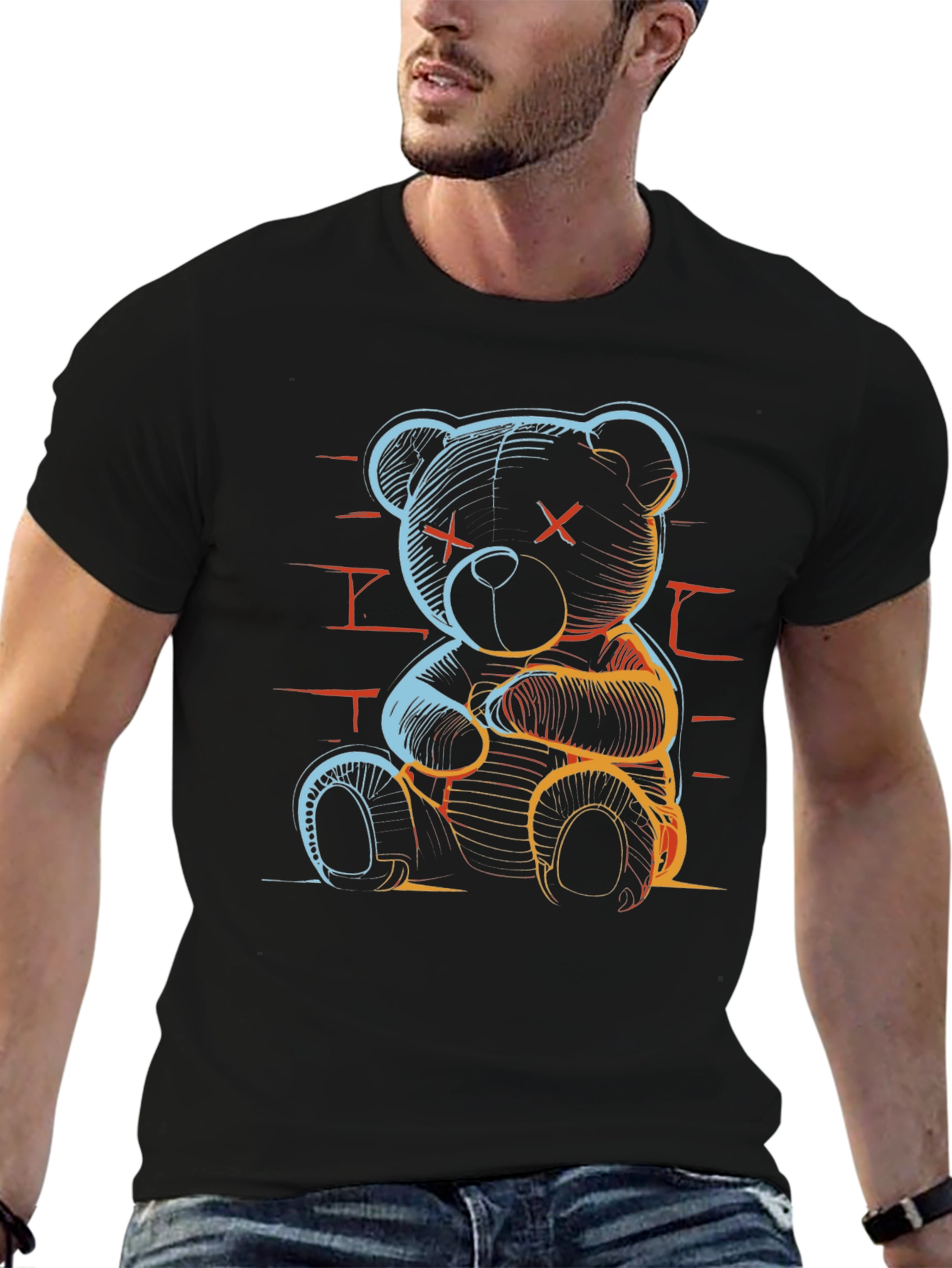 Neon Bear Graphic T-Shirt