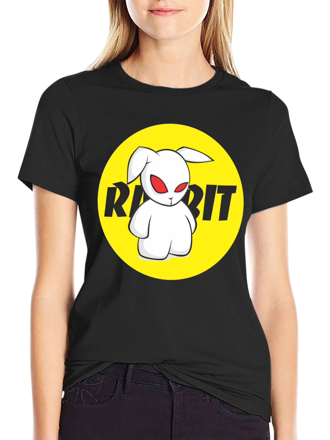 Rabbit Graphic Black T-Shirt