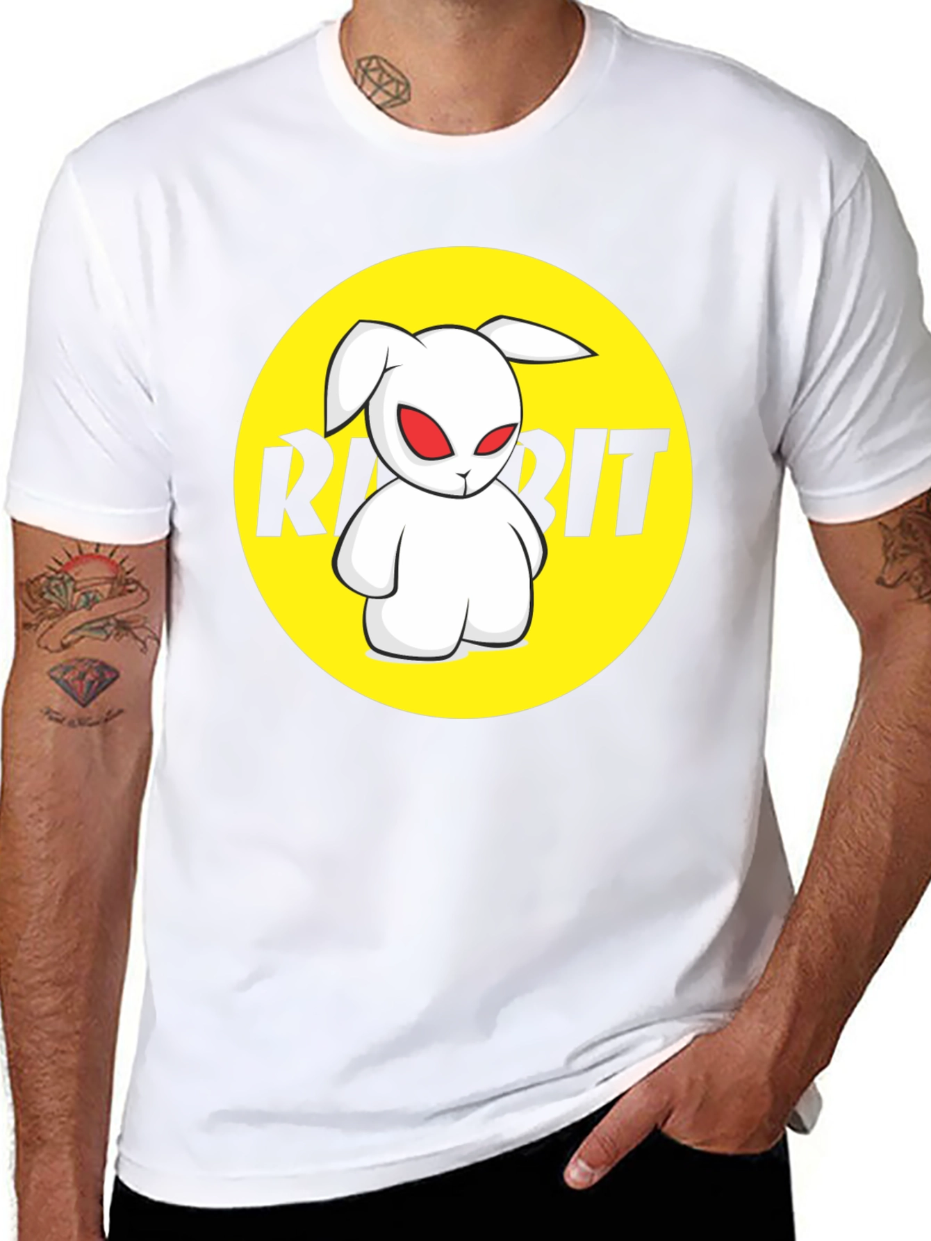 Rabbit Graphic Black T-Shirt