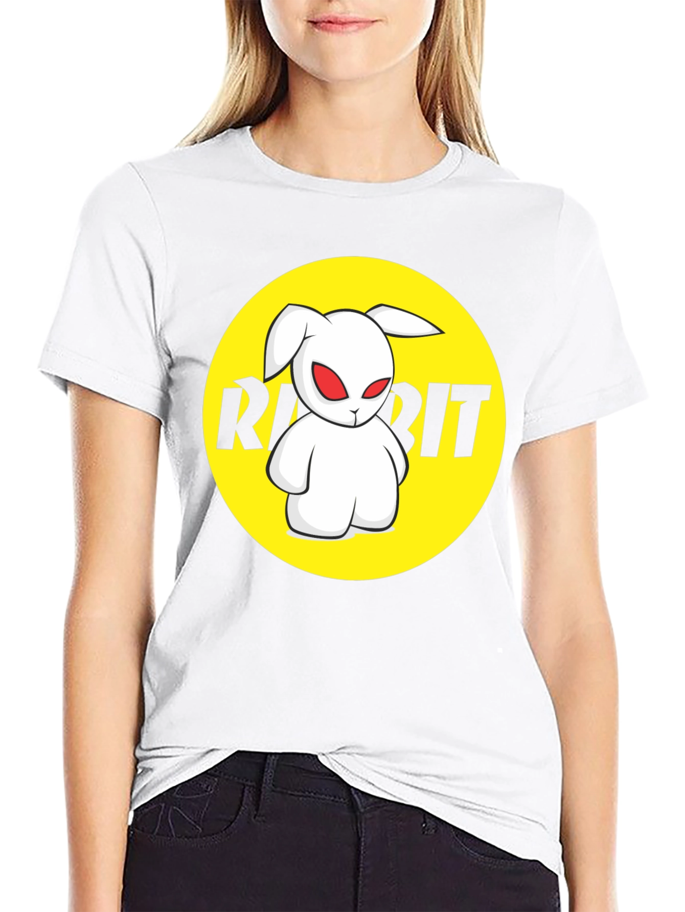Rabbit Graphic Black T-Shirt