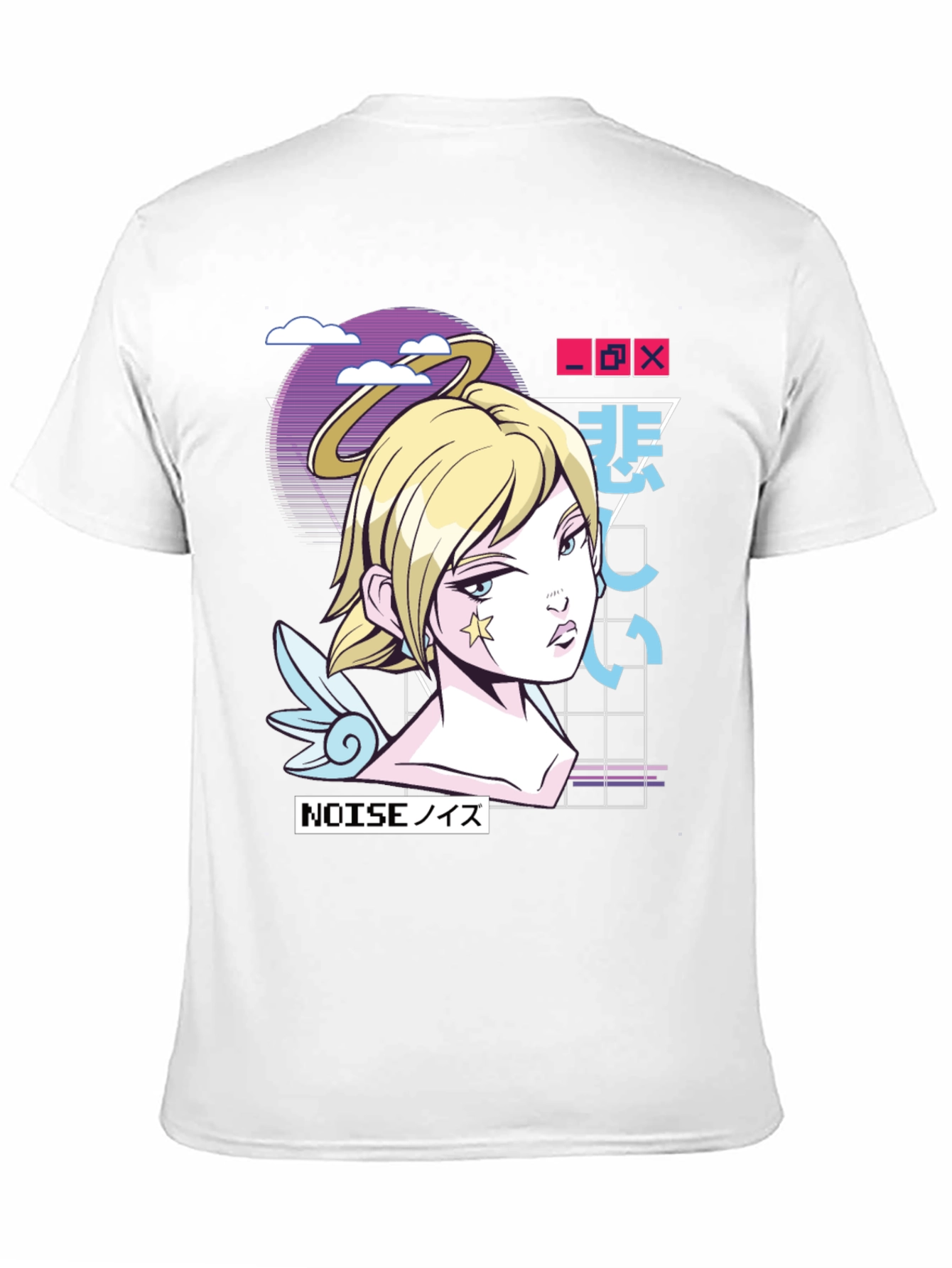 Anime Girl Graphic Print Black T-Shirt