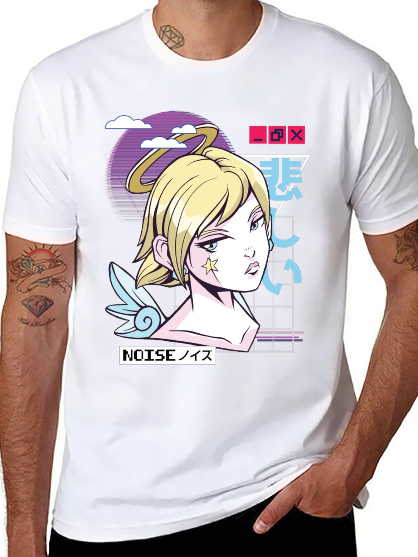 Anime Girl Graphic Print Black T-Shirt