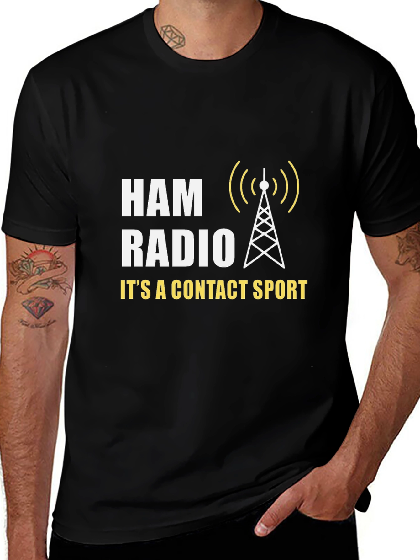Ham Radio Contact Sport T-Shirt - Black