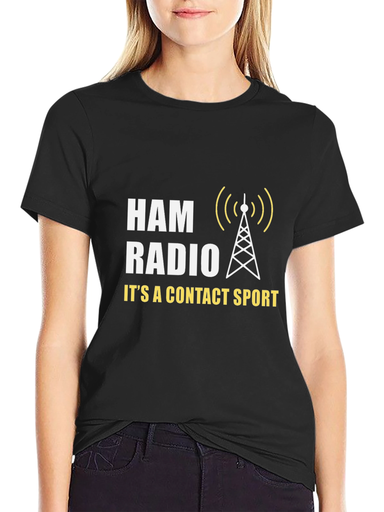 Ham Radio Contact Sport T-Shirt - Black