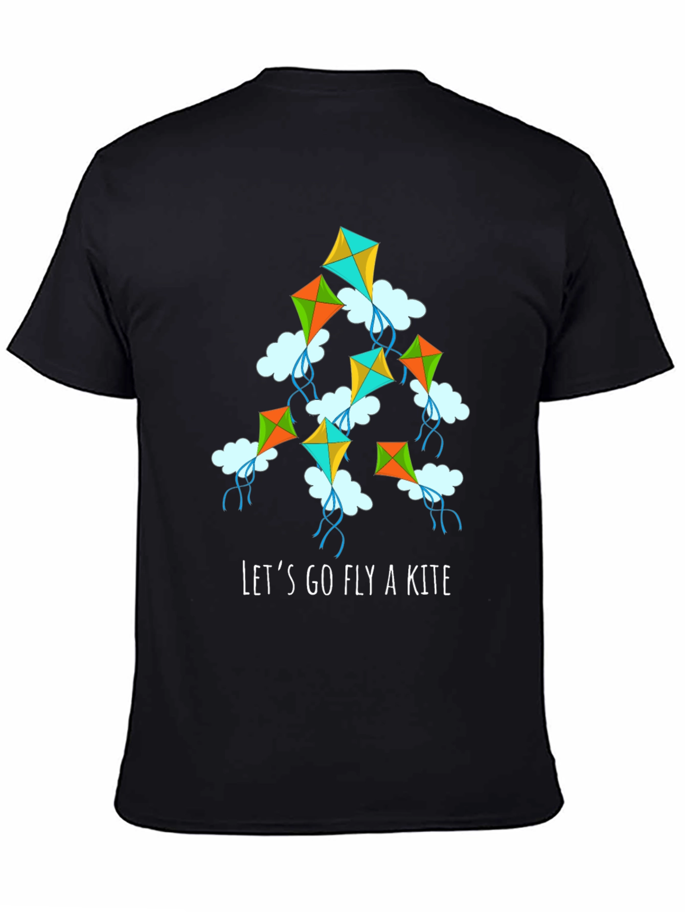 Lets Go Fly a Kite Graphic Tee - Black