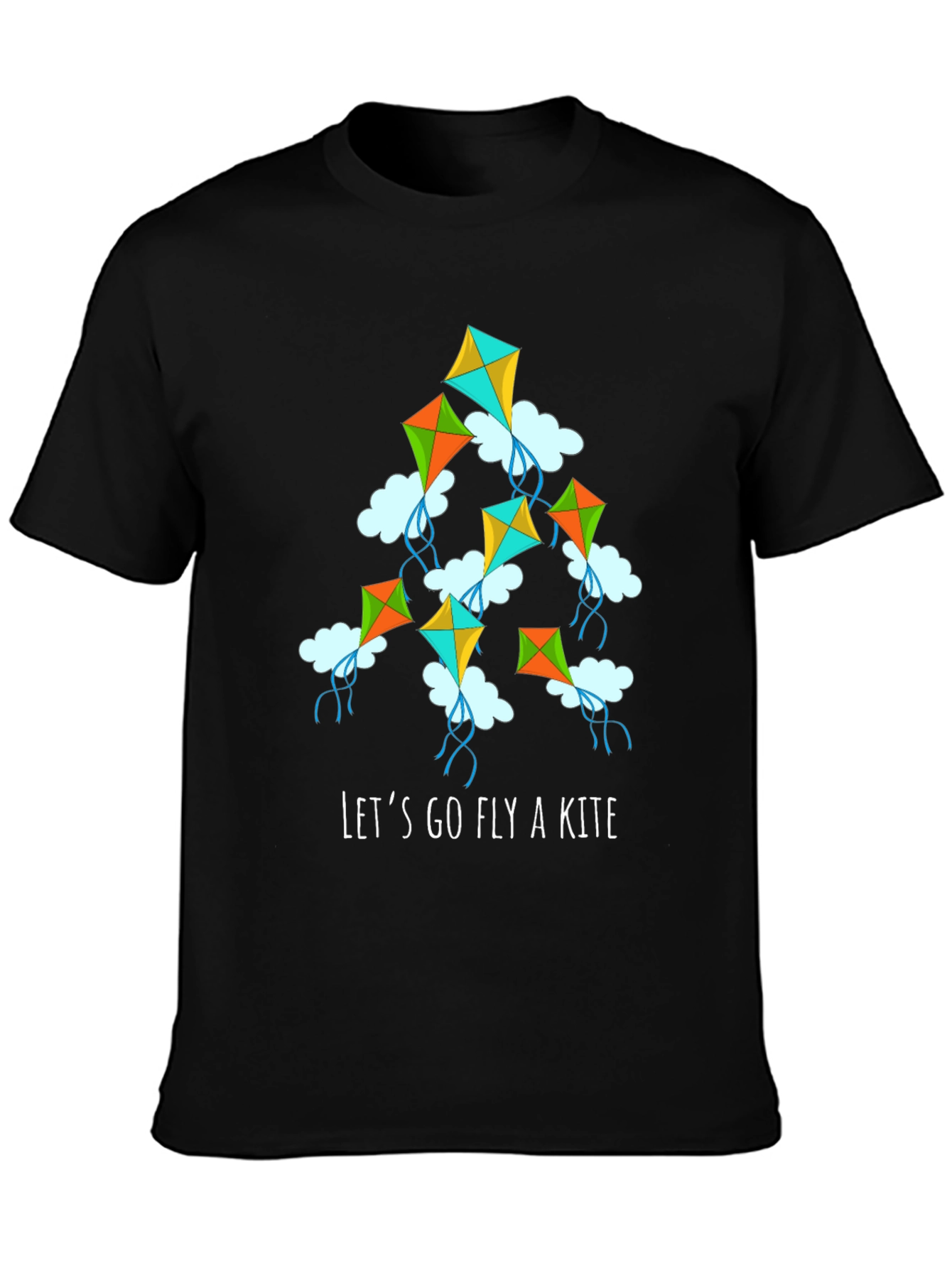 Lets Go Fly a Kite Graphic Tee - Black