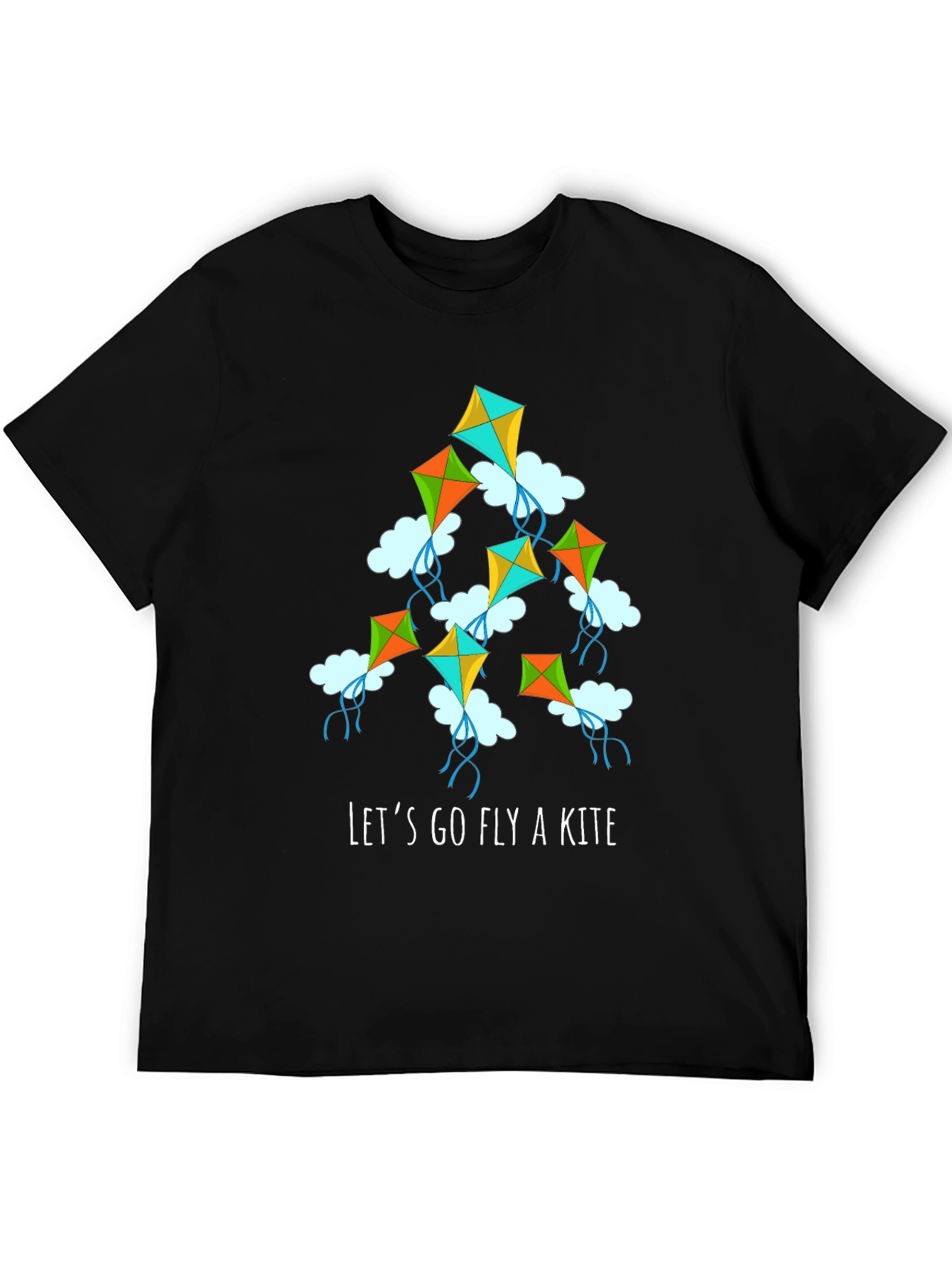 Lets Go Fly a Kite Graphic Tee - Black