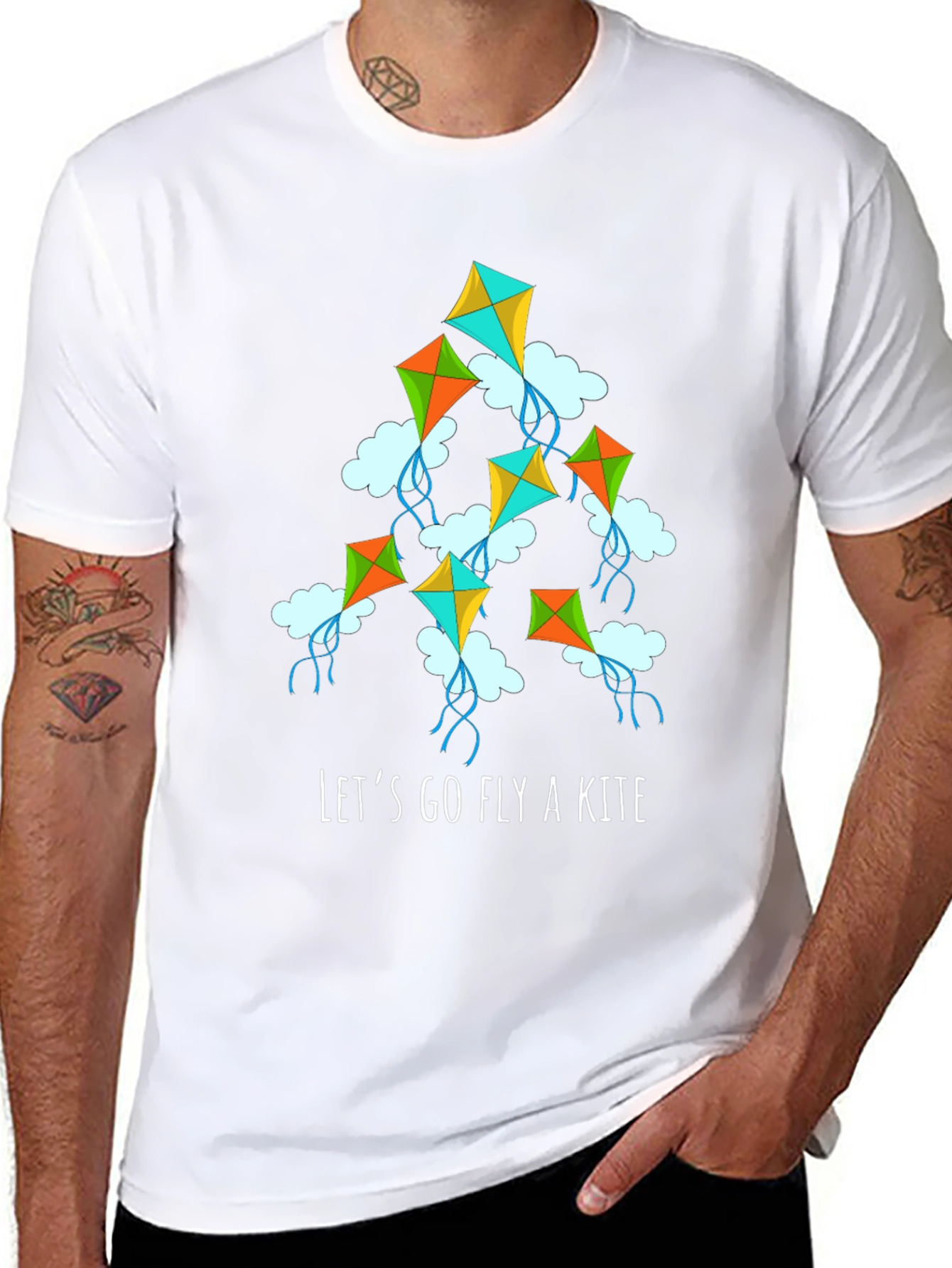 Lets Go Fly a Kite Graphic Tee - Black