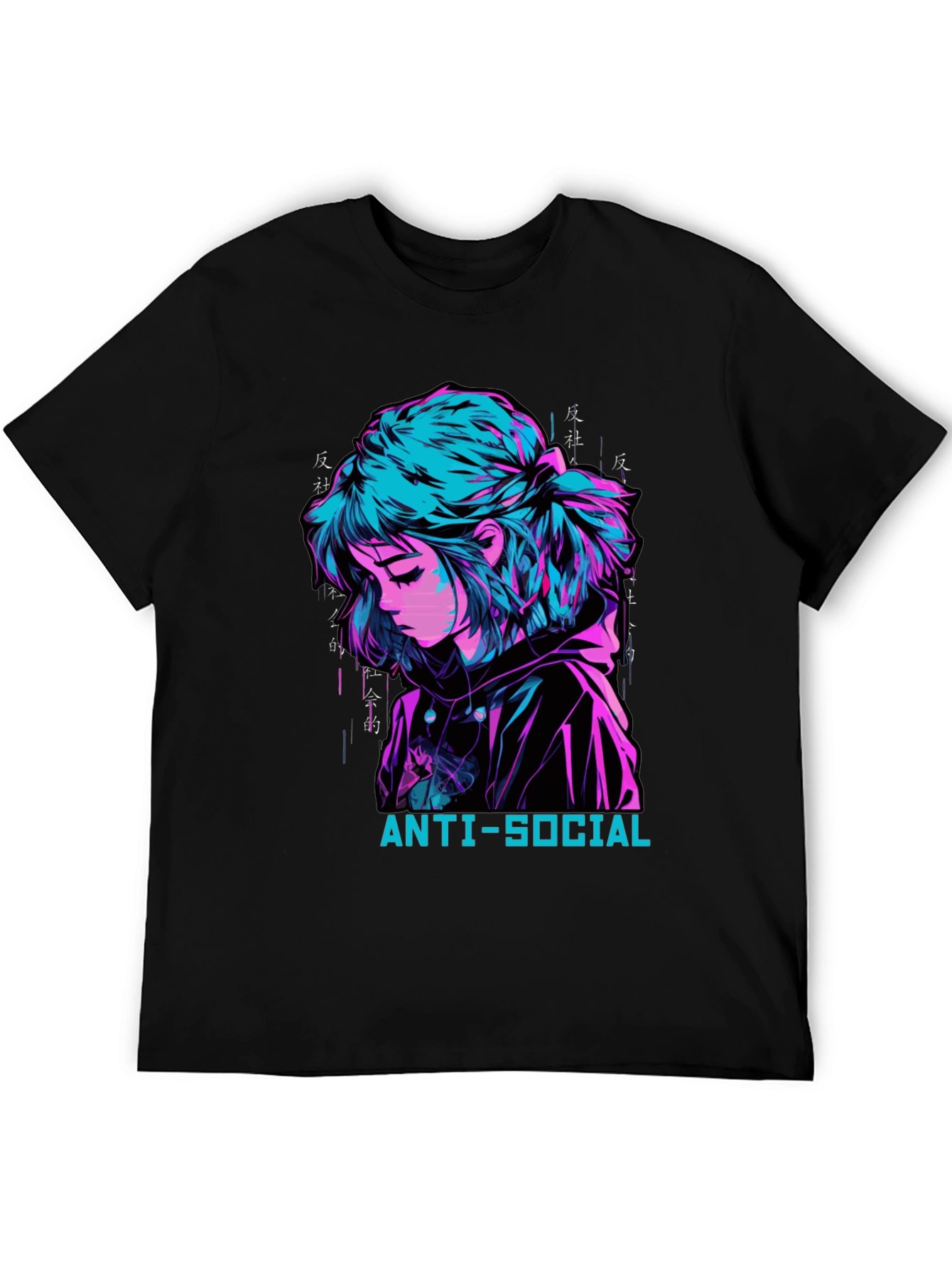 Anti-Social Anime Girl Graphic Tee