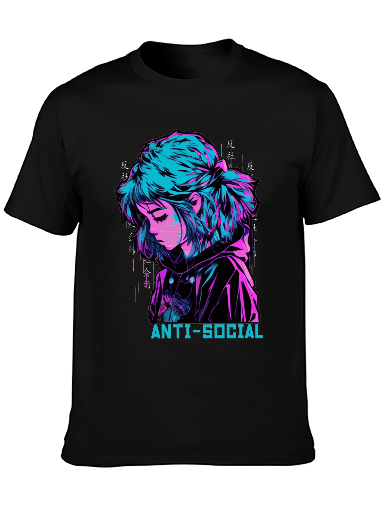 Anti-Social Anime Girl Graphic Tee
