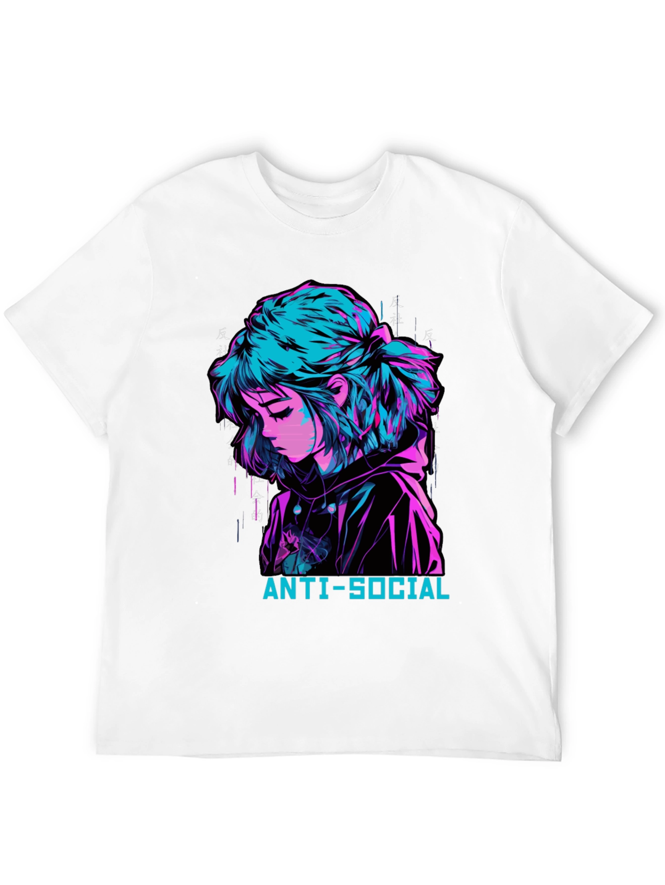Anti-Social Anime Girl Graphic Tee
