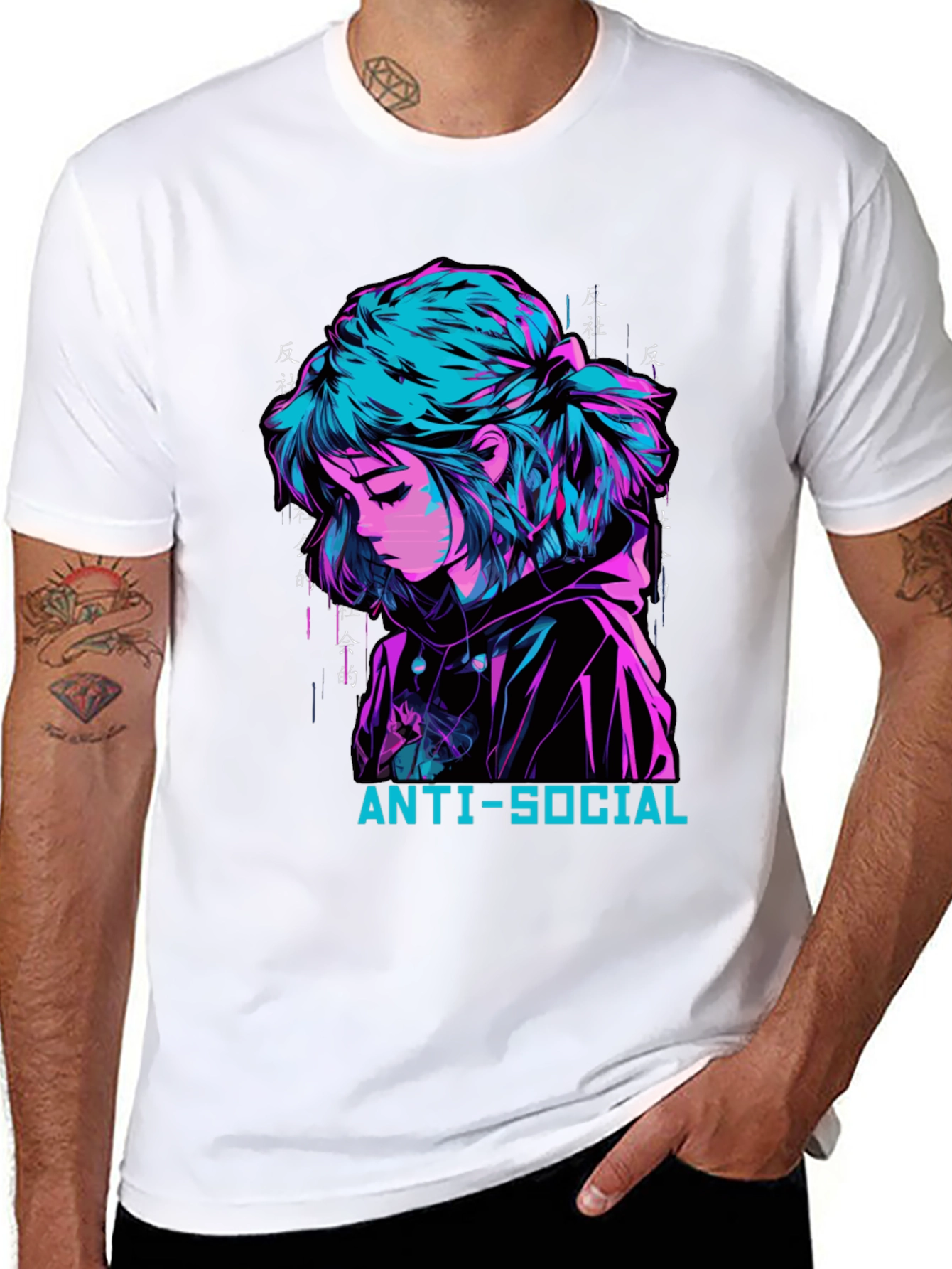 Anti-Social Anime Girl Graphic Tee