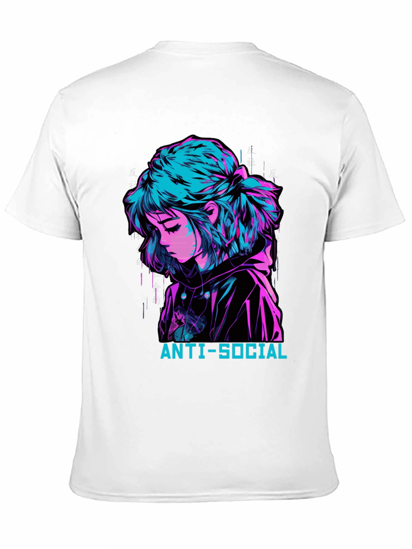 Anti-Social Anime Girl Graphic Tee
