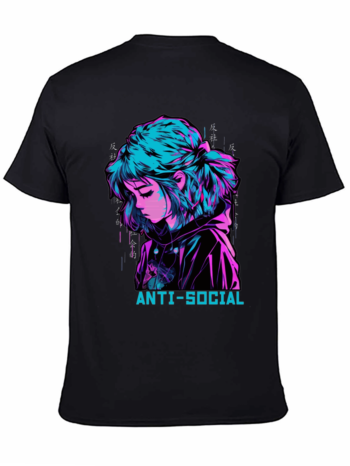 Anti-Social Anime Girl Graphic Tee
