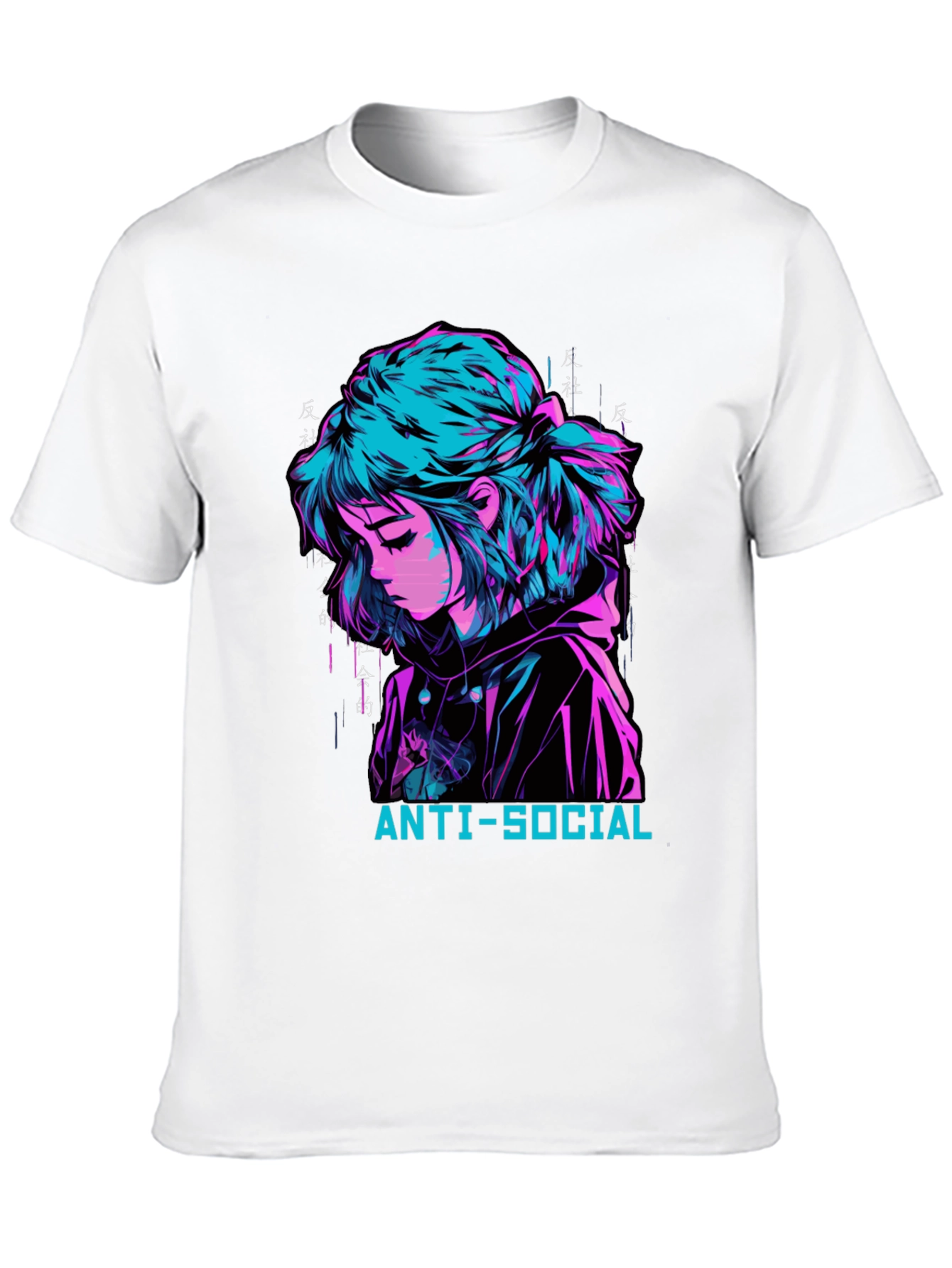 Anti-Social Anime Girl Graphic Tee