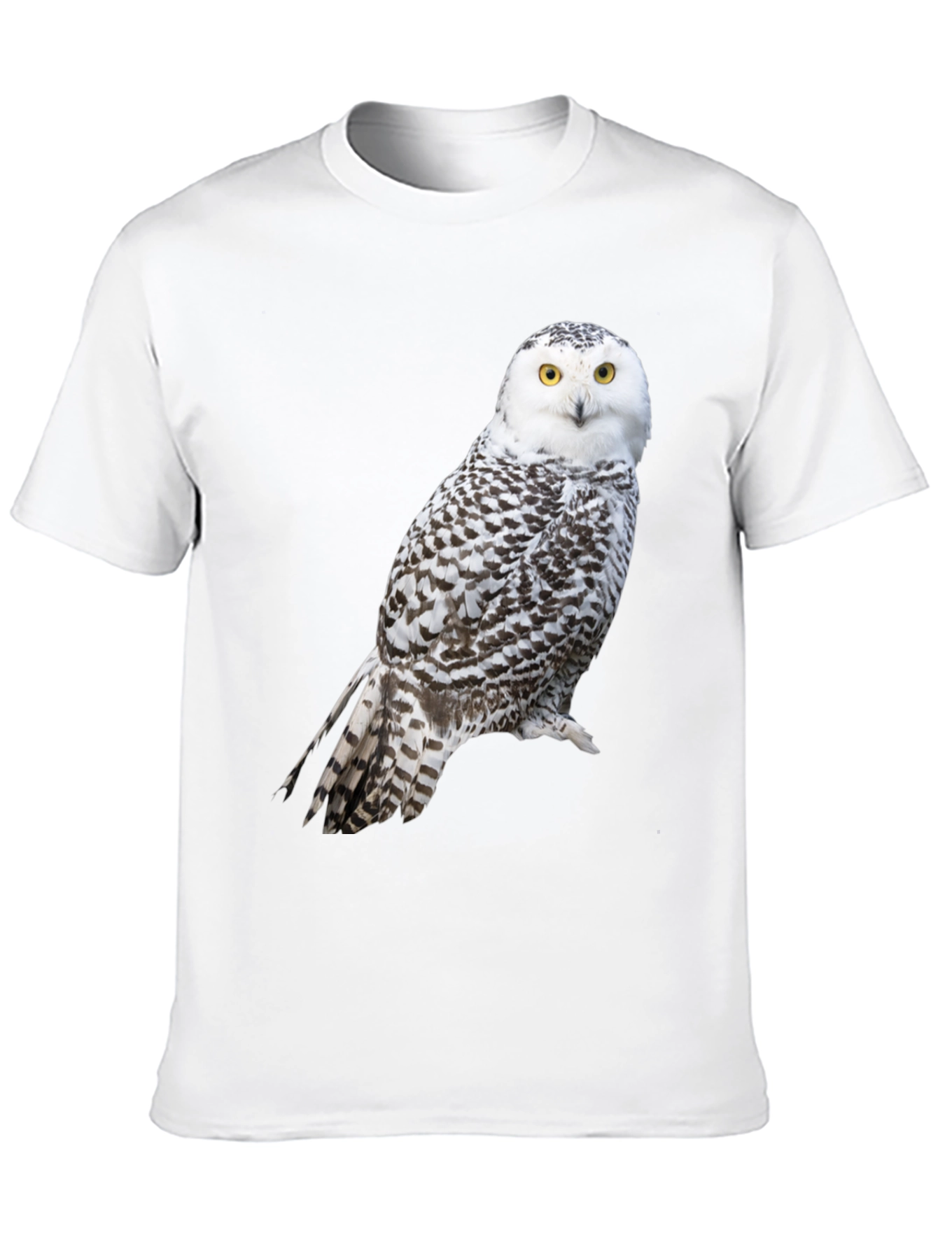 Snowy Owl Graphic Tee - Unisex Black T-Shirt
