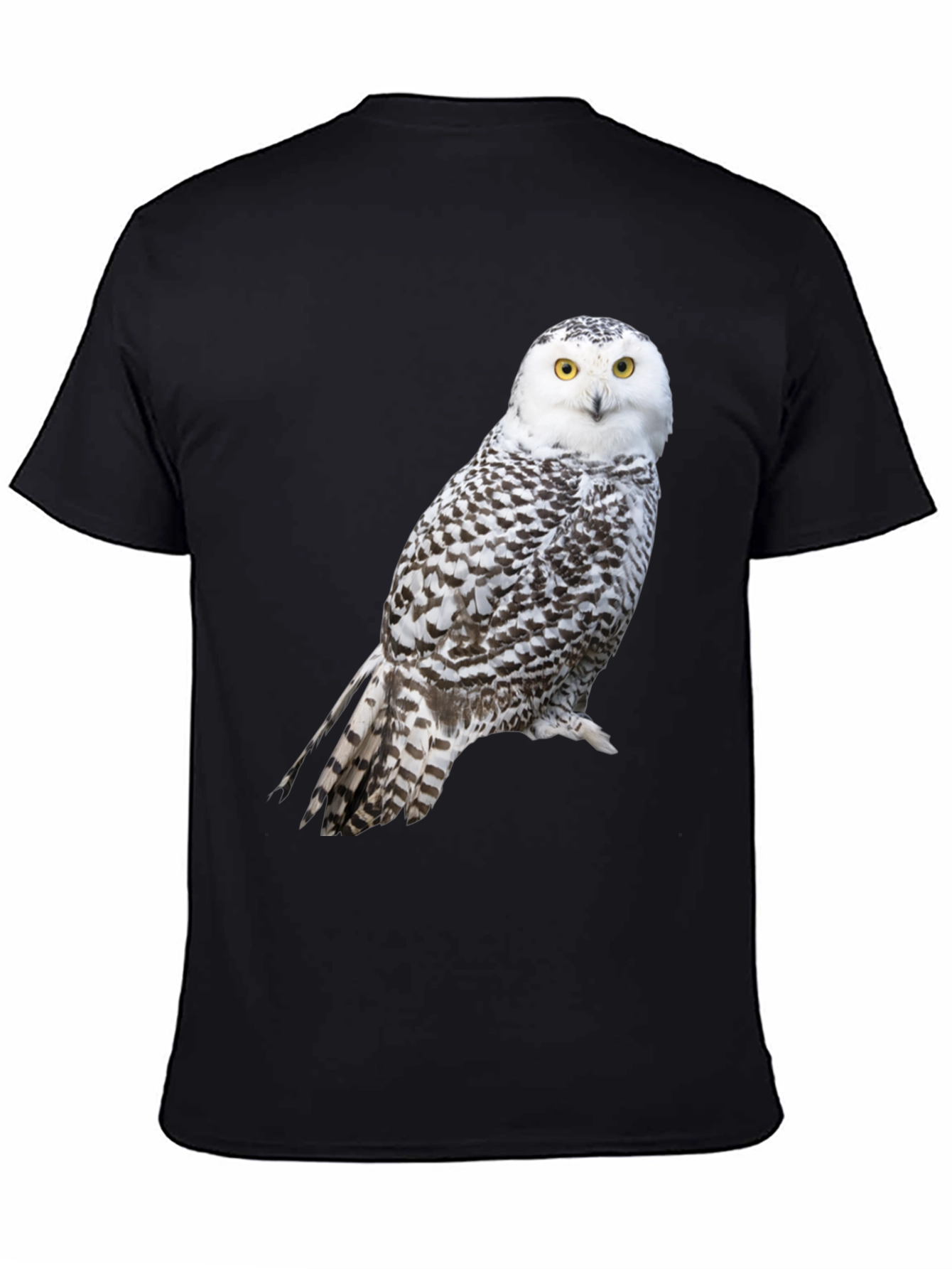 Snowy Owl Graphic Tee - Unisex Black T-Shirt