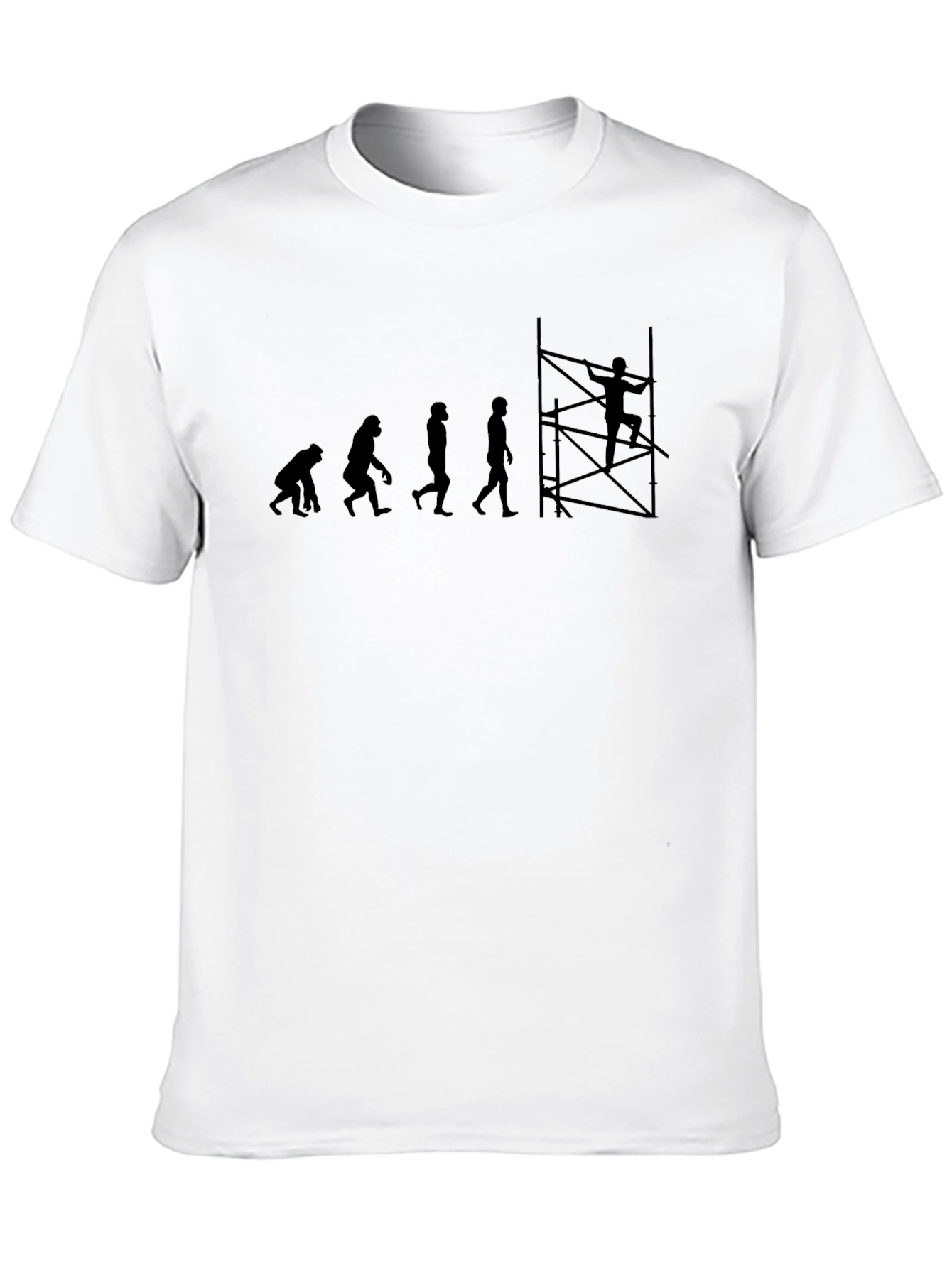 Evolution of Construction Worker Black T-Shirt
