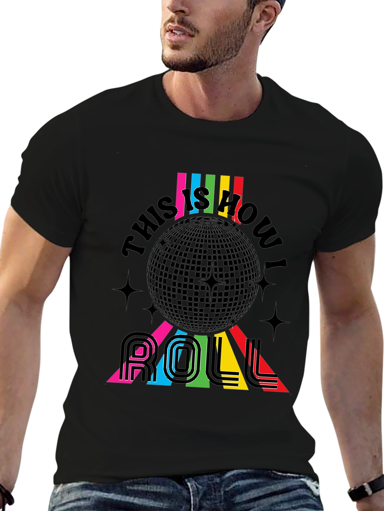 Retro Disco Ball This is How I Roll T-Shirt