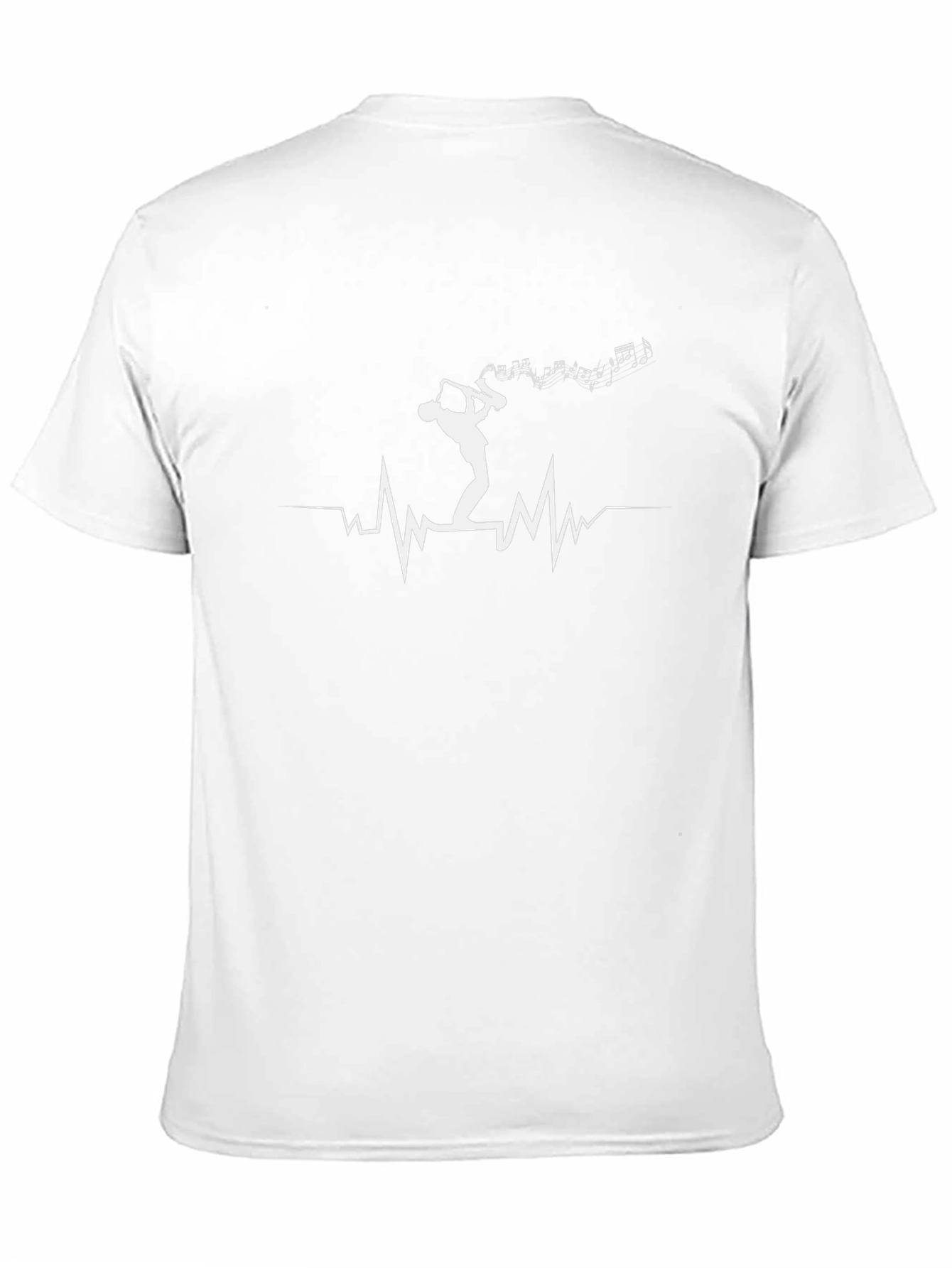 Saxophone Heartbeat Graphic Tee - Music Lover T-Shirt