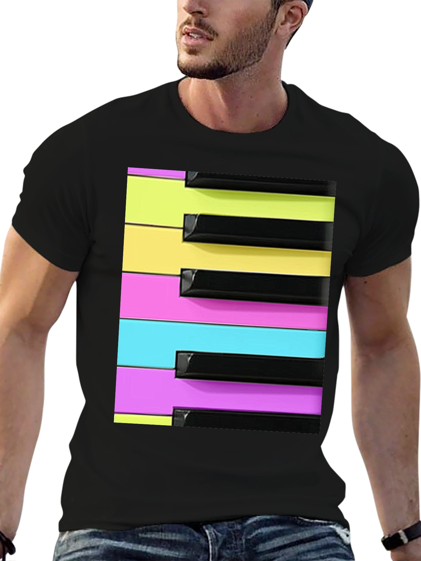 Retro Synthwave Piano Keys T-Shirt