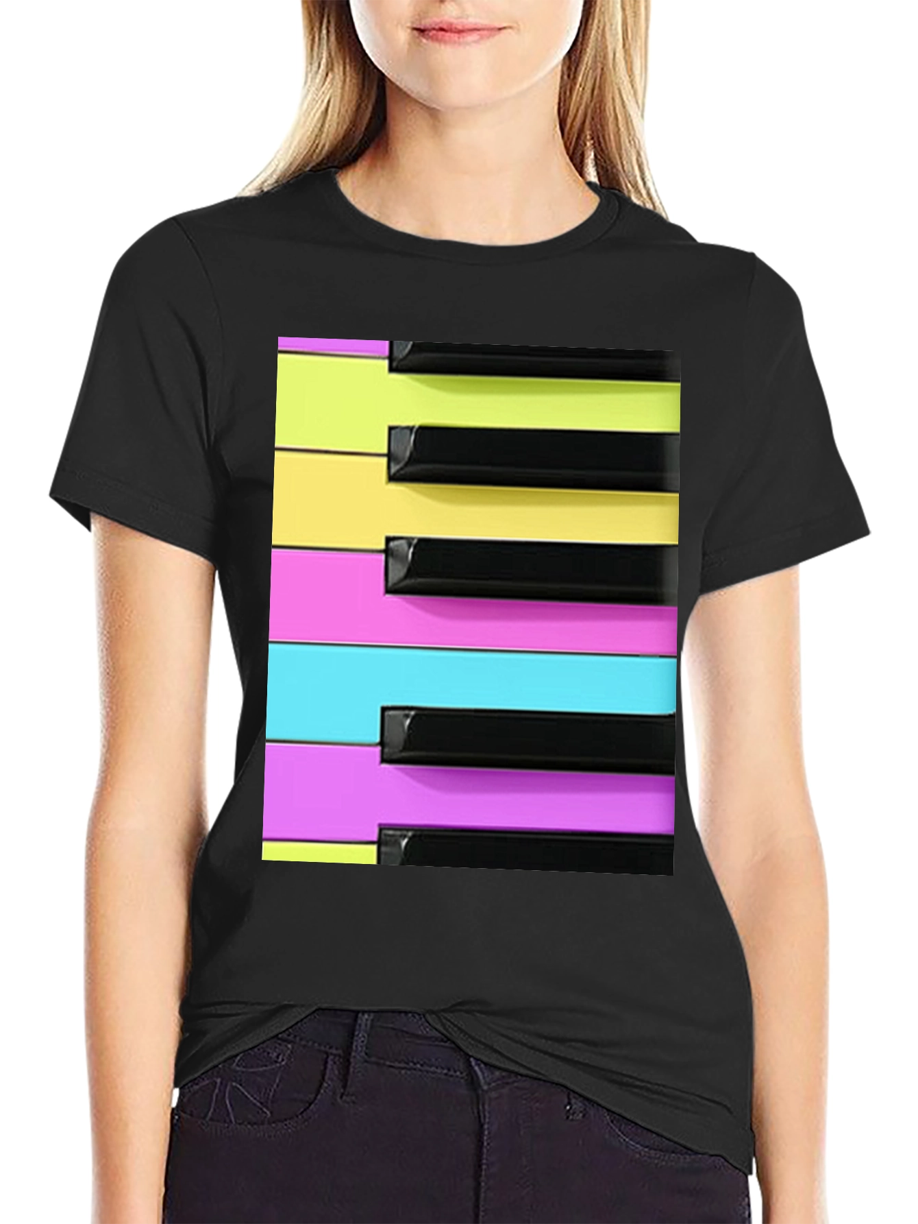 Retro Synthwave Piano Keys T-Shirt