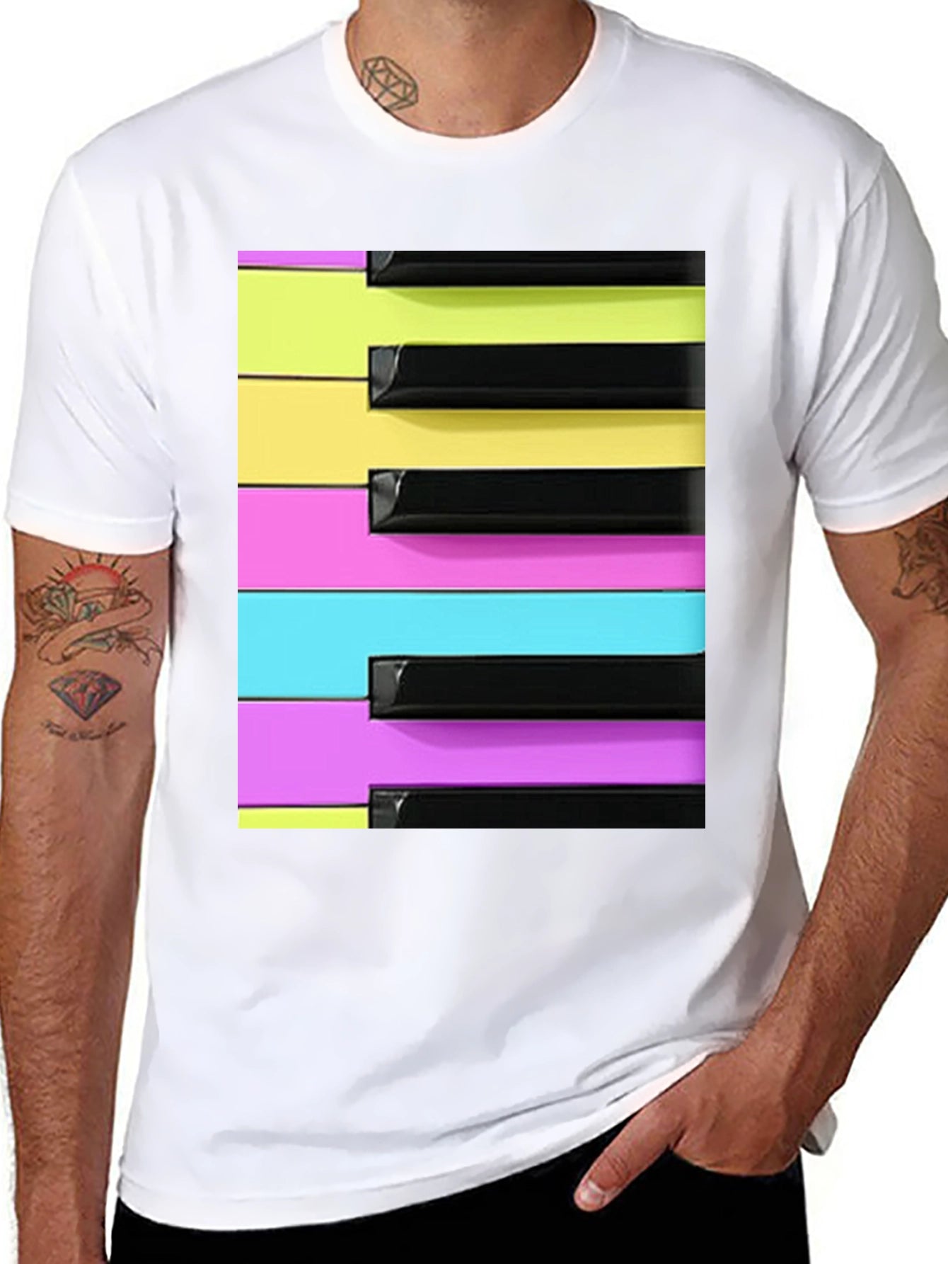 Retro Synthwave Piano Keys T-Shirt