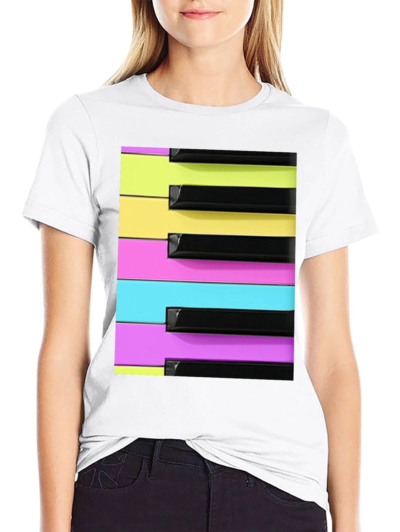 Retro Synthwave Piano Keys T-Shirt
