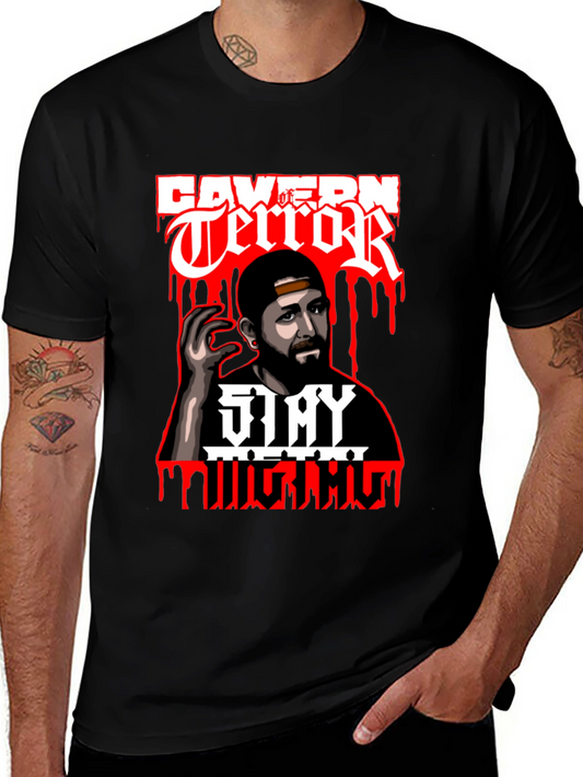 Cavern of Terror Stay Mighty Graphic T-Shirt