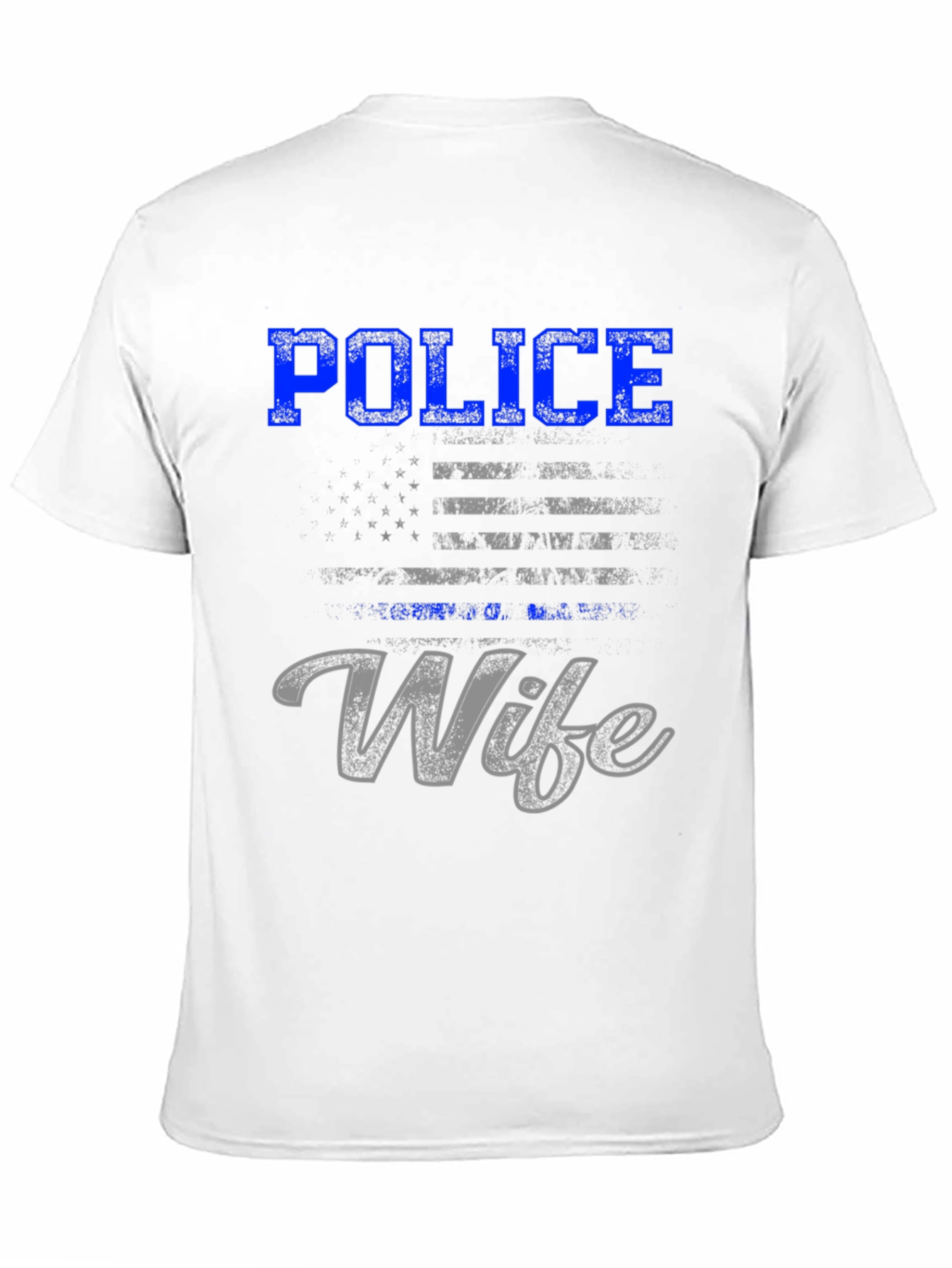 Police Wife T-Shirt - Thin Blue Line Flag